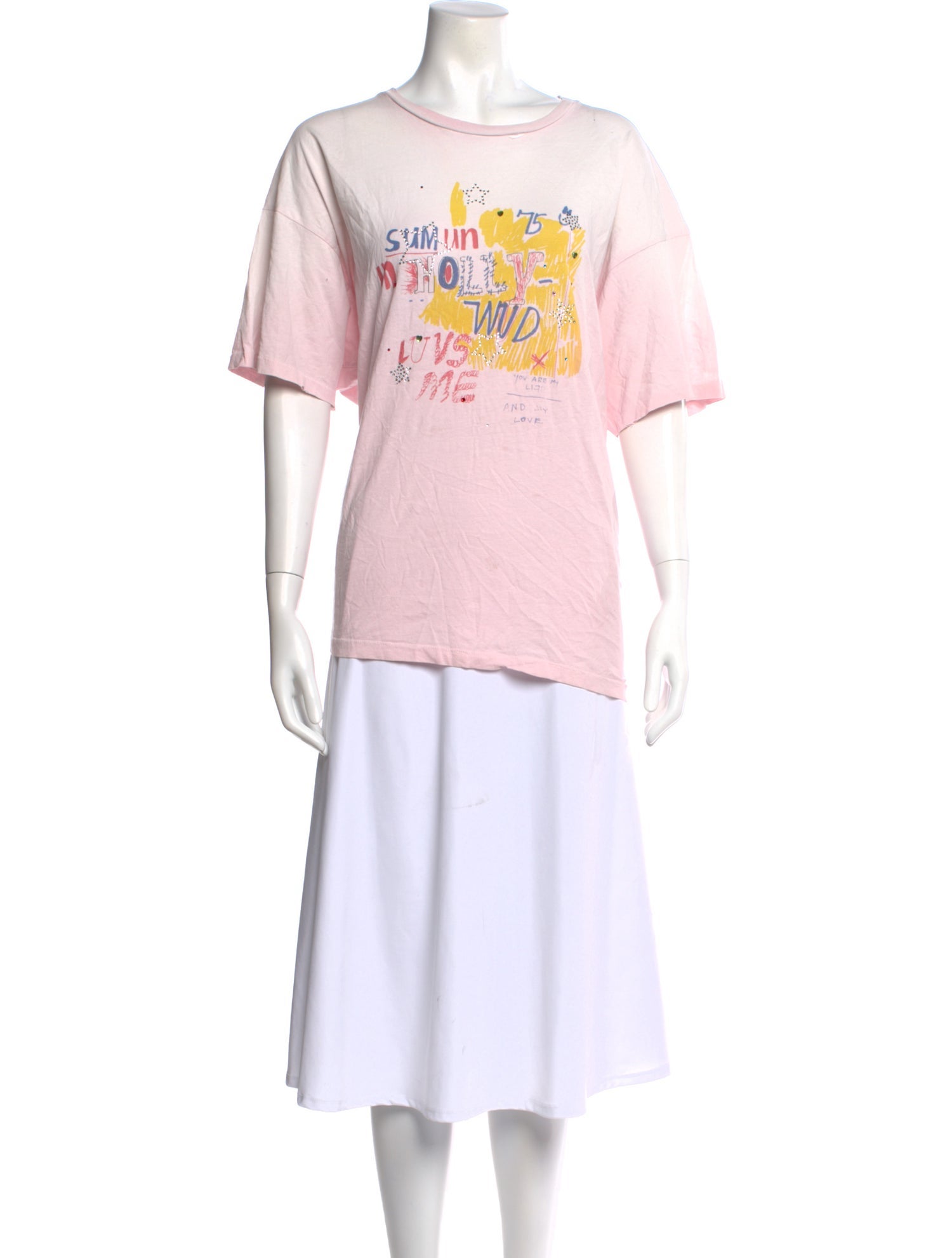 Paly Hollywood Graphic Print Crew Neck T-Shirt