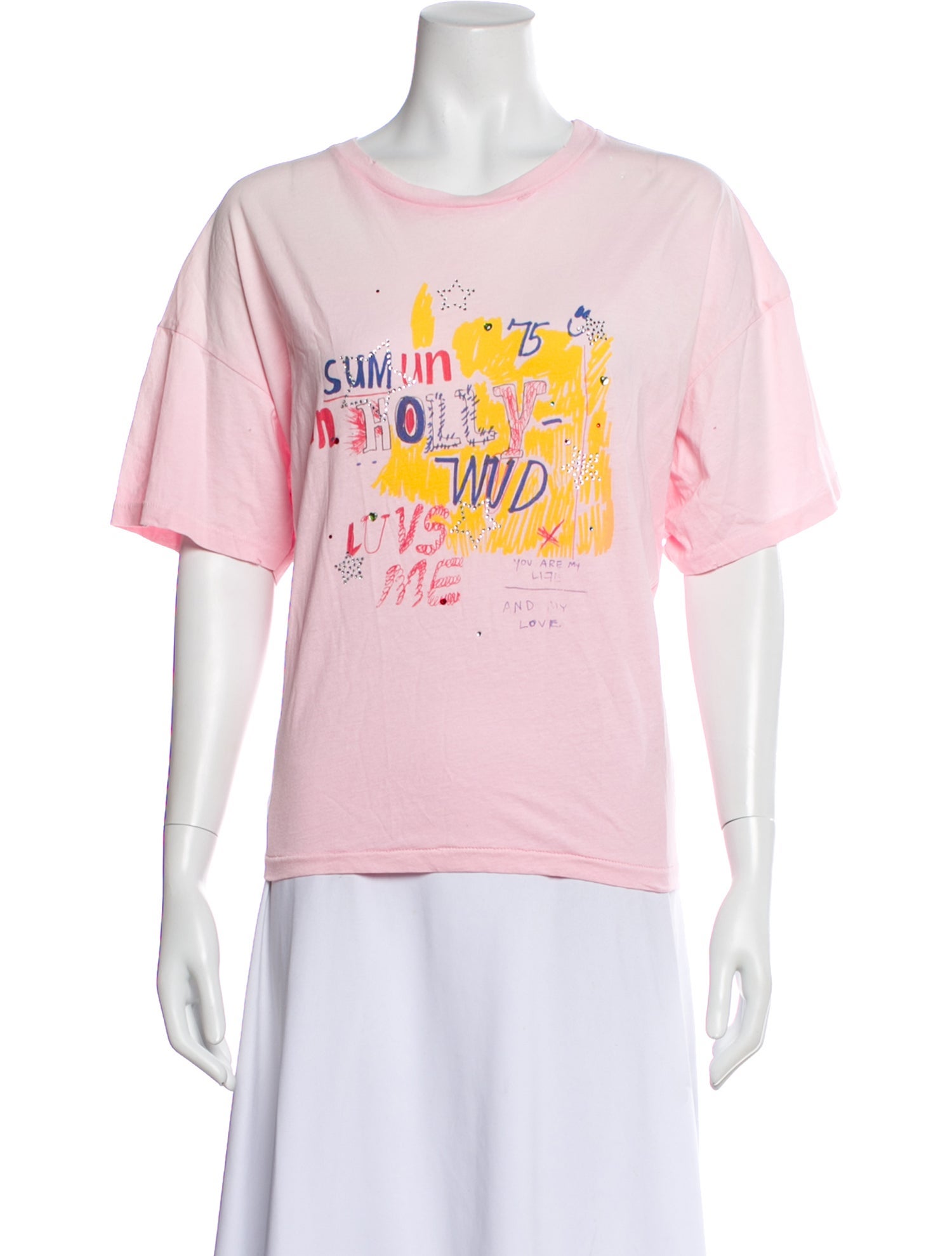 Paly Hollywood Graphic Print Crew Neck T-Shirt w/ Tags