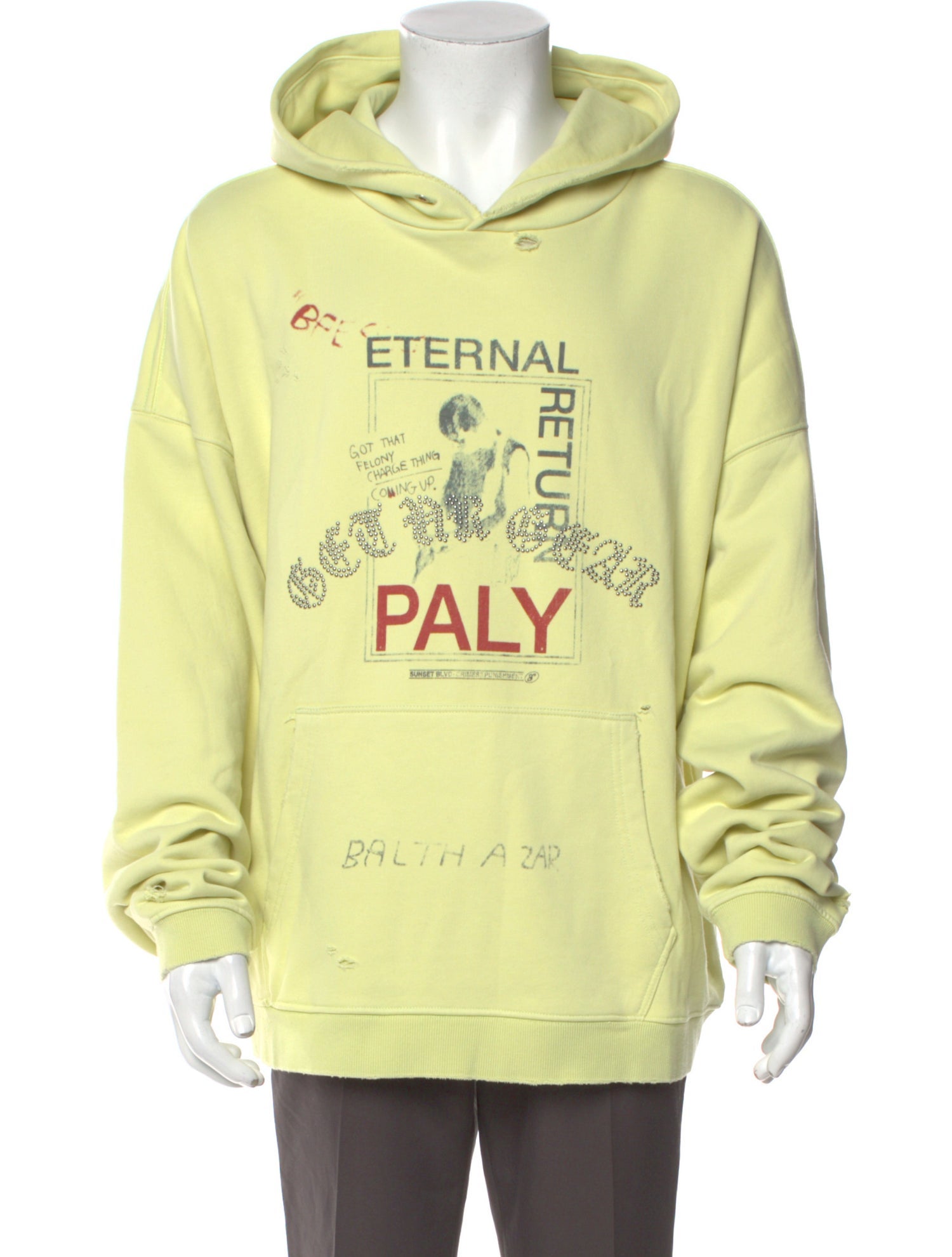 Paly Hollywood Graphic Print Crew Neck Hoodie w/ Tags