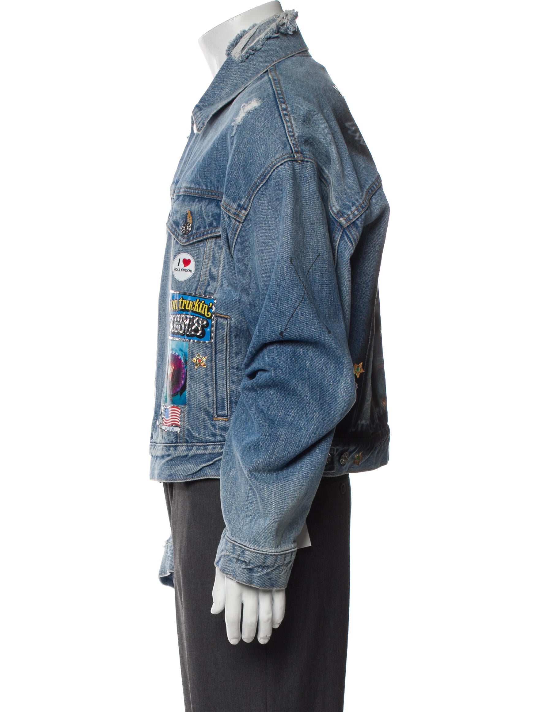 Paly Hollywood Graphic Print Denim Jacket
