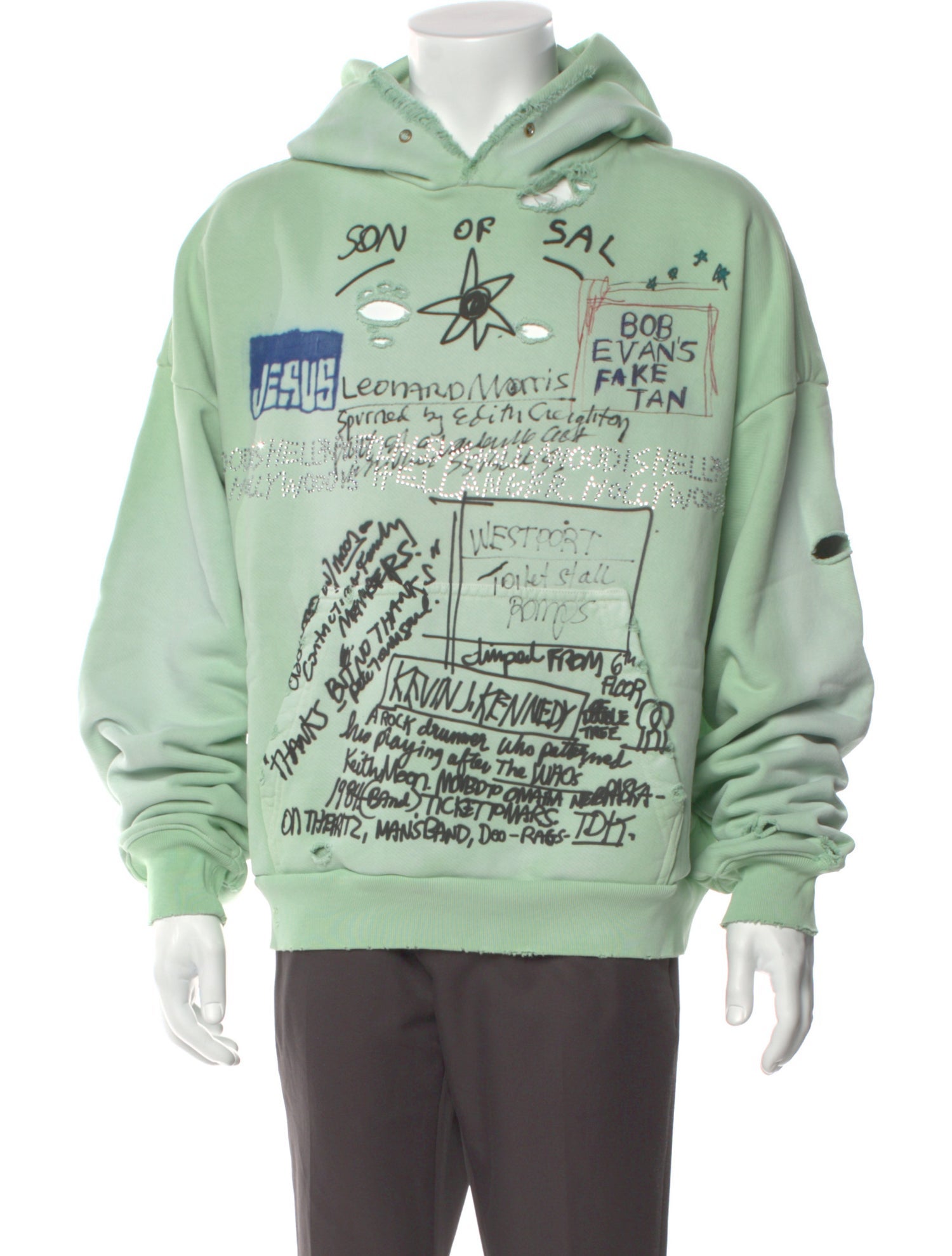 Paly Hollywood Graphic Print Crew Neck Hoodie w/ Tags