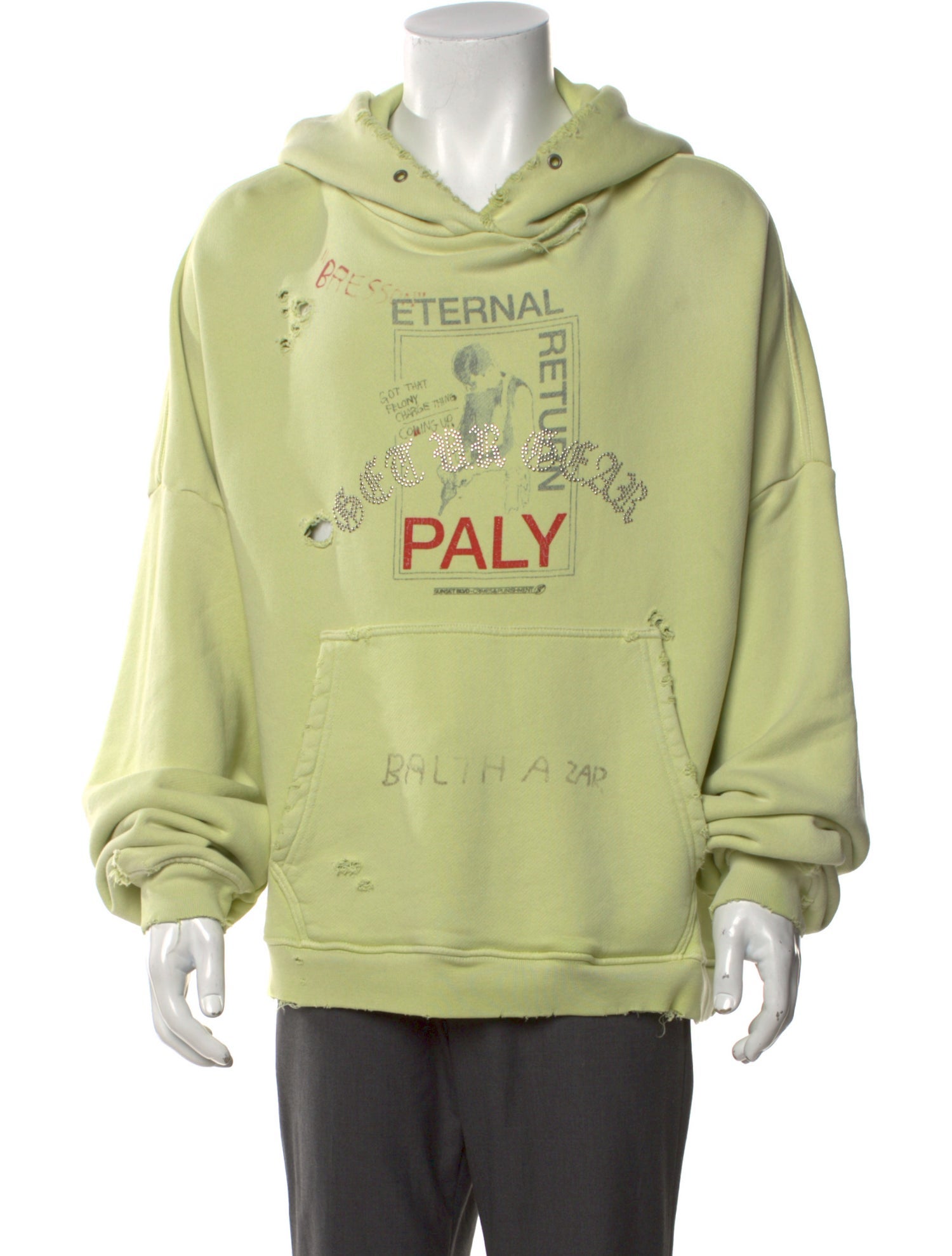 Paly Hollywood Graphic Print Crew Neck Hoodie w/ Tags
