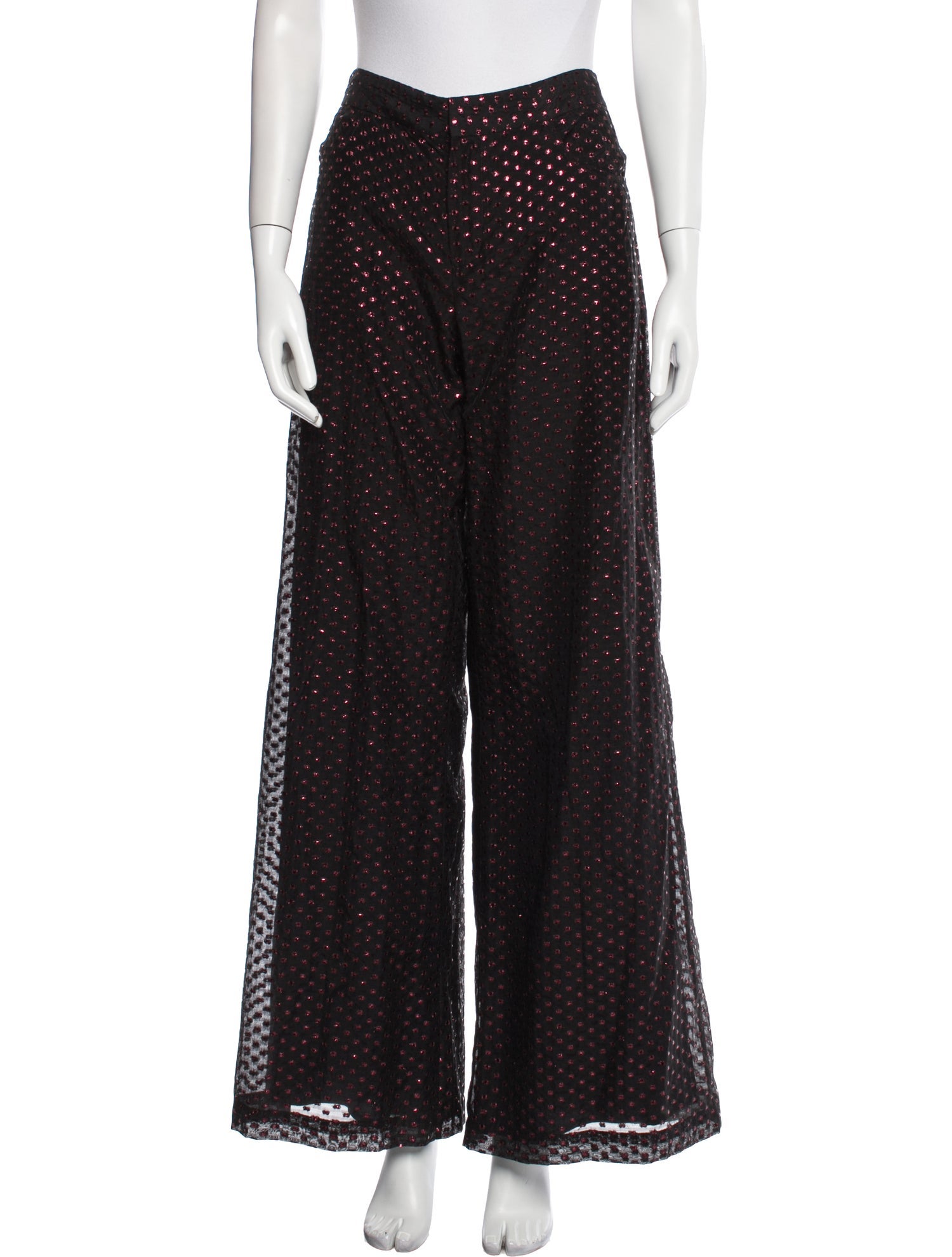 LEIN Polka Dot Print Wide Leg Pants