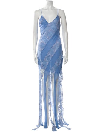 Francesca Miranda Lace Pattern Long Dress