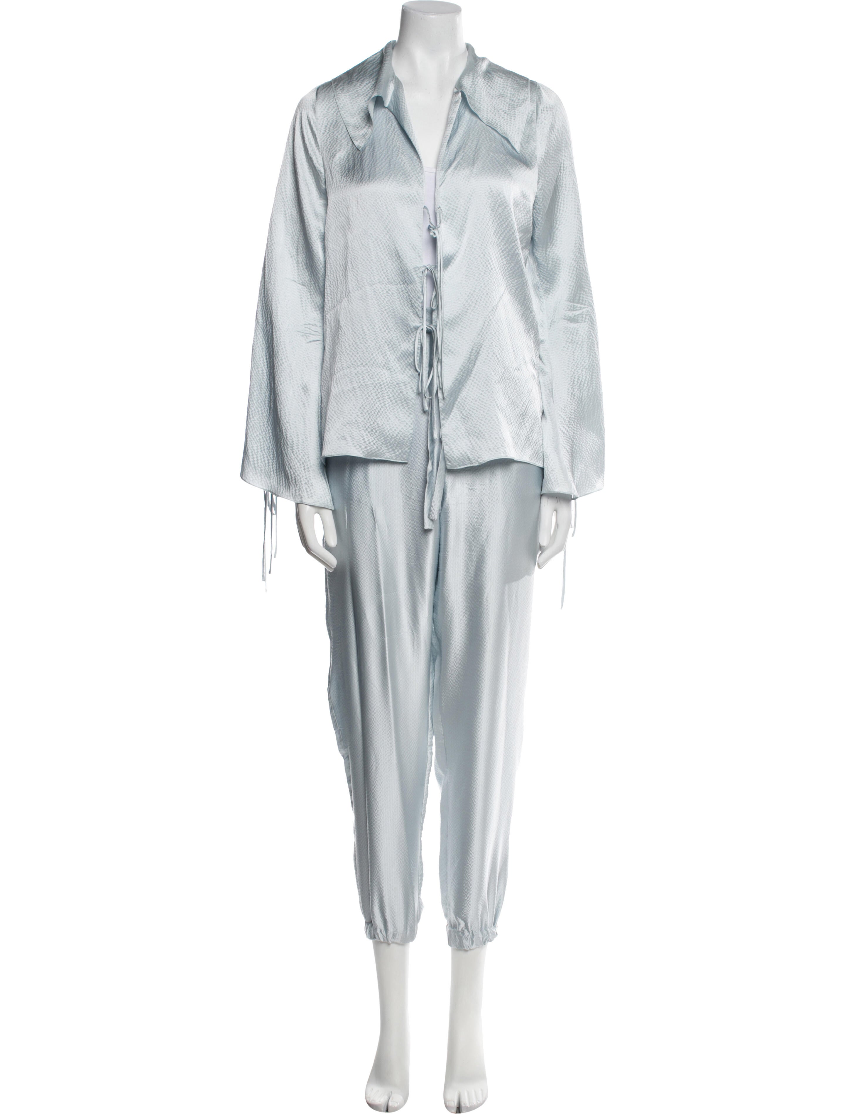 Francesca Miranda Silk Ruffle Embellishment Pant Set