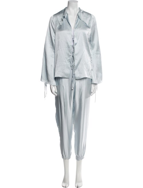 Francesca Miranda Silk Ruffle Embellishment Pant Set