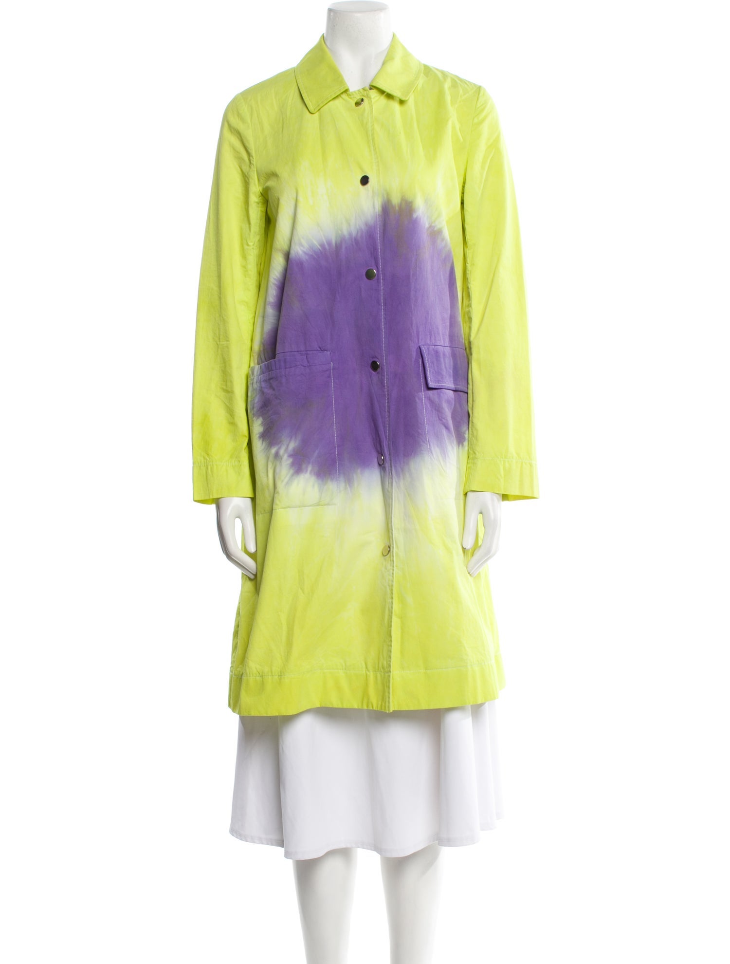 Luuda Tie-Dye Print Trench Coat