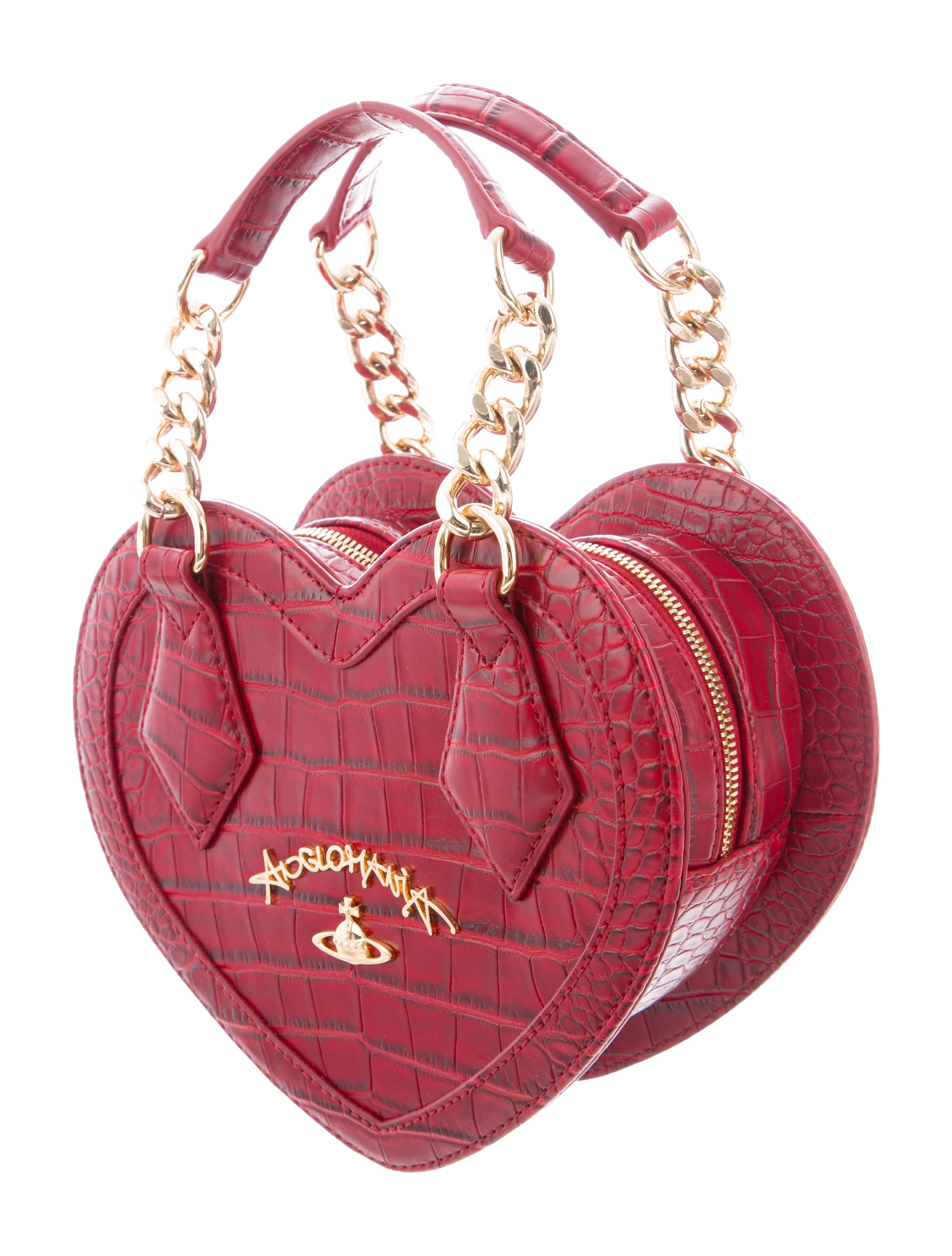 Vivienne Westwood Anglomania Embossed Heart Bag - Red Handle Bags