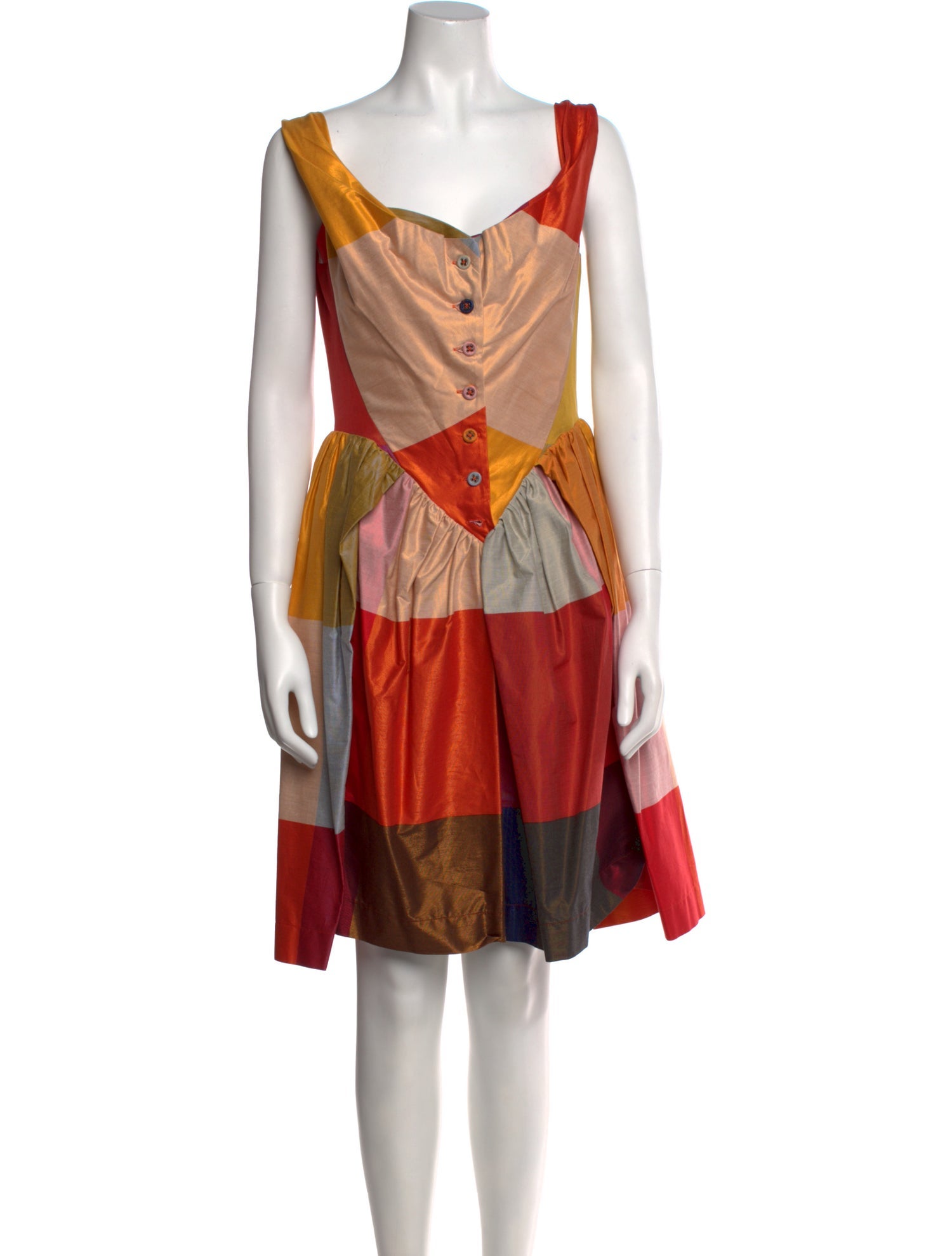 Vivienne Westwood Anglomania Colorblock Pattern Mini Dress