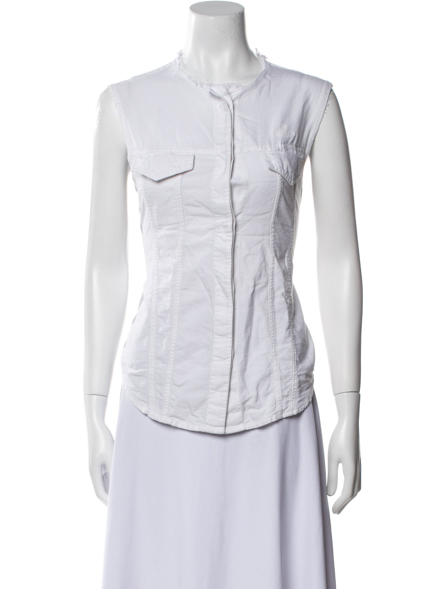 Vivienne Westwood Anglomania Crew Neck Sleeveless Button-Up Top