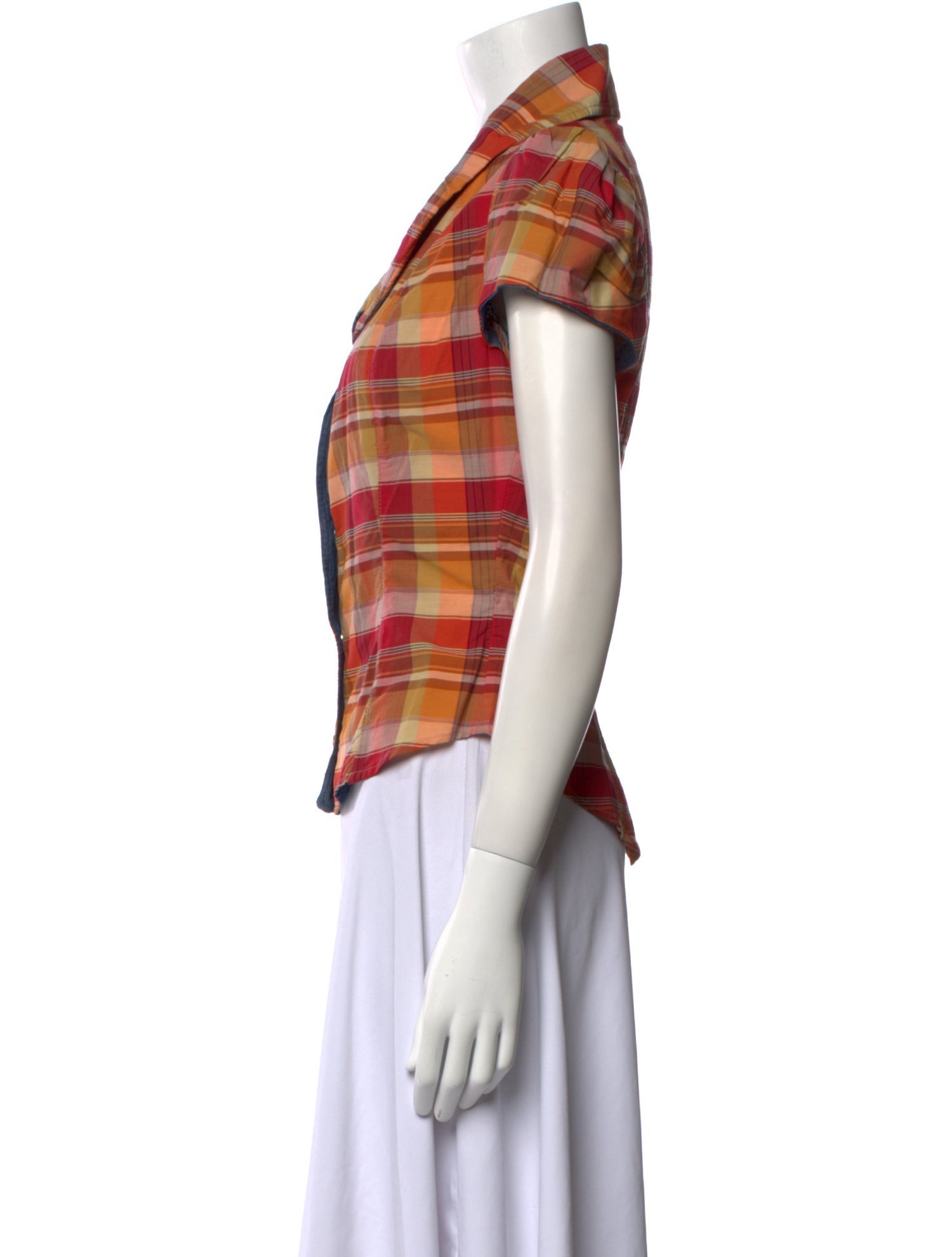 Vivienne Westwood Anglomania Vintage Plaid Print Button-Up Top
