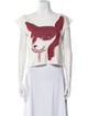 Vivienne Westwood Anglomania Graphic Print Bateau Neckline Crop Top