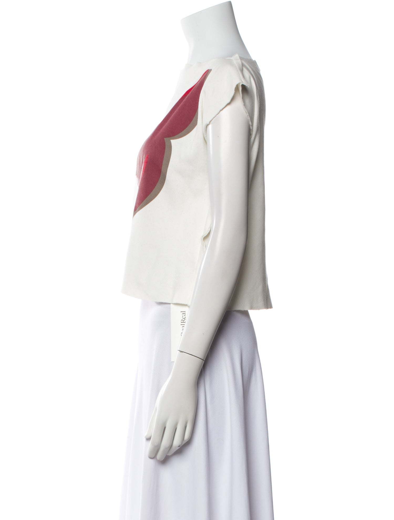 Vivienne Westwood Anglomania Graphic Print Bateau Neckline Crop Top