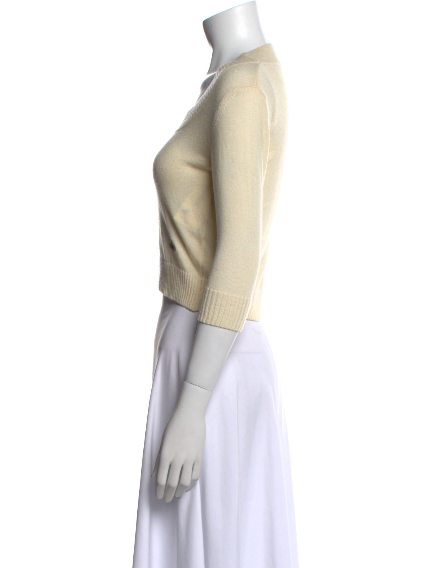 Vivienne Westwood Anglomania Virgin Wool Bateau Neckline Crop Top