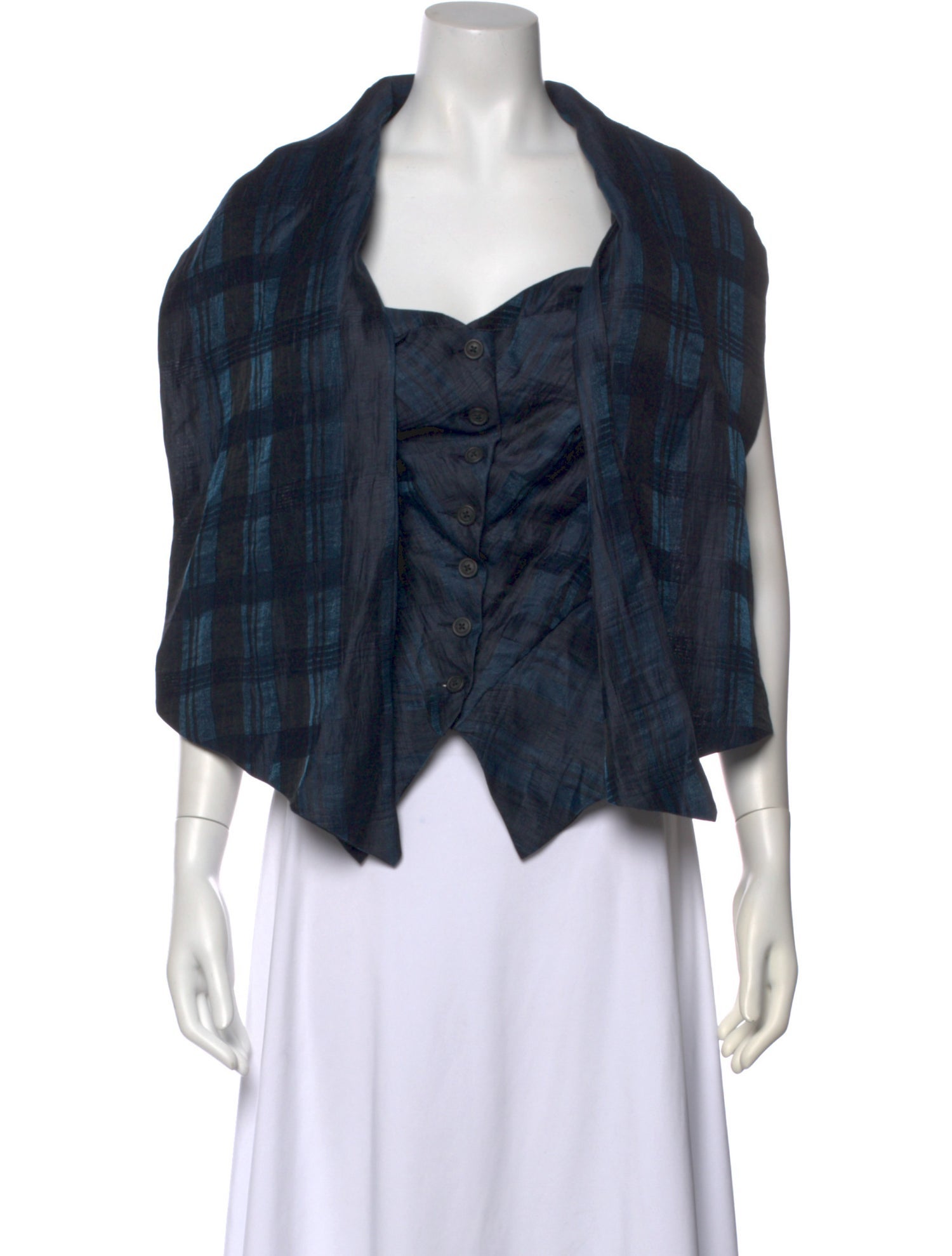 Vivienne Westwood Anglomania Linen Plaid Print Blouse w/ Tags