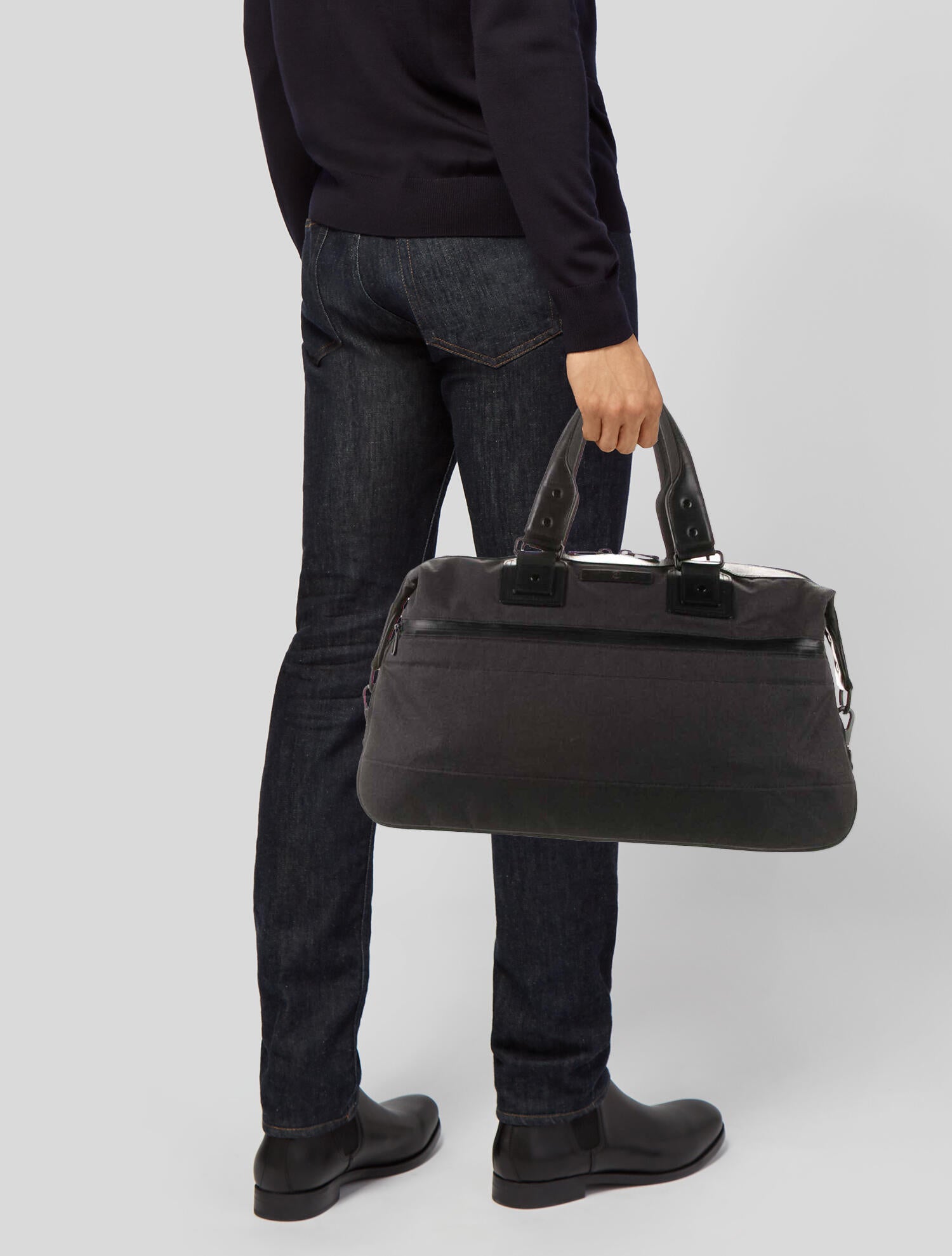 Victorinox Swiss Army LeatherTrimmed Expandable Duffel Bag Grey