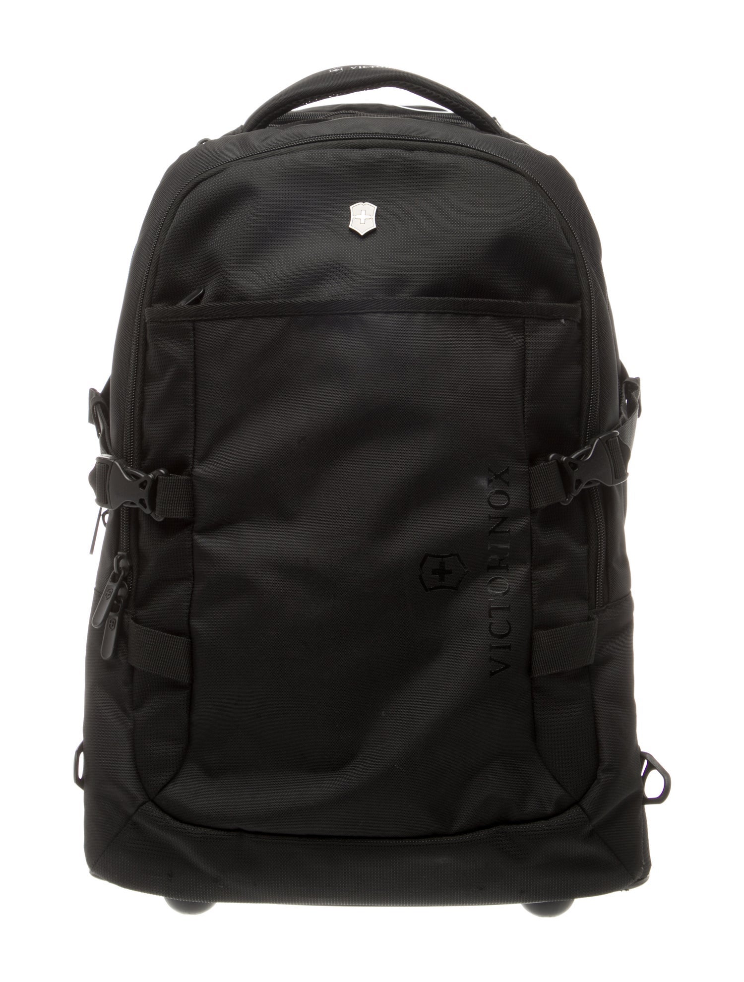 Victorinox Swiss Army mens black rolling suitcase