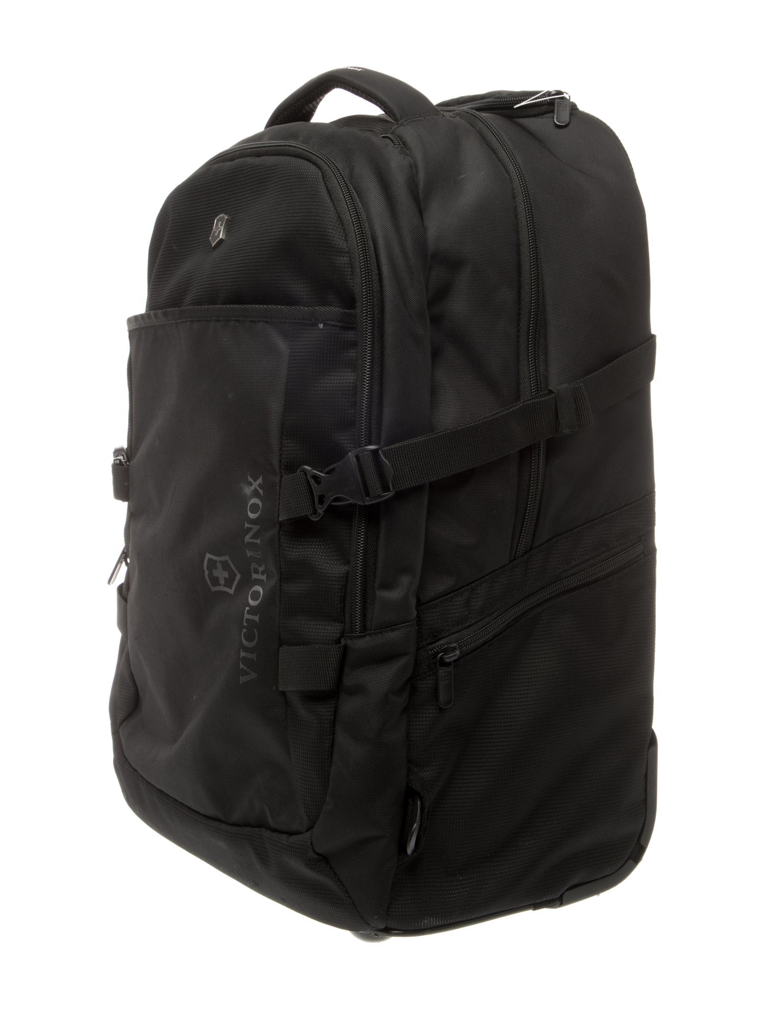 Victorinox Swiss Army mens black rolling suitcase