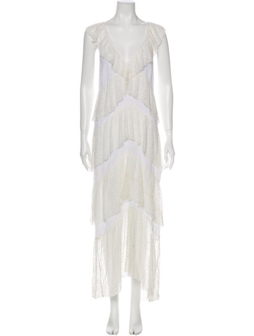 Suboo Lace Pattern Midi Length Dress