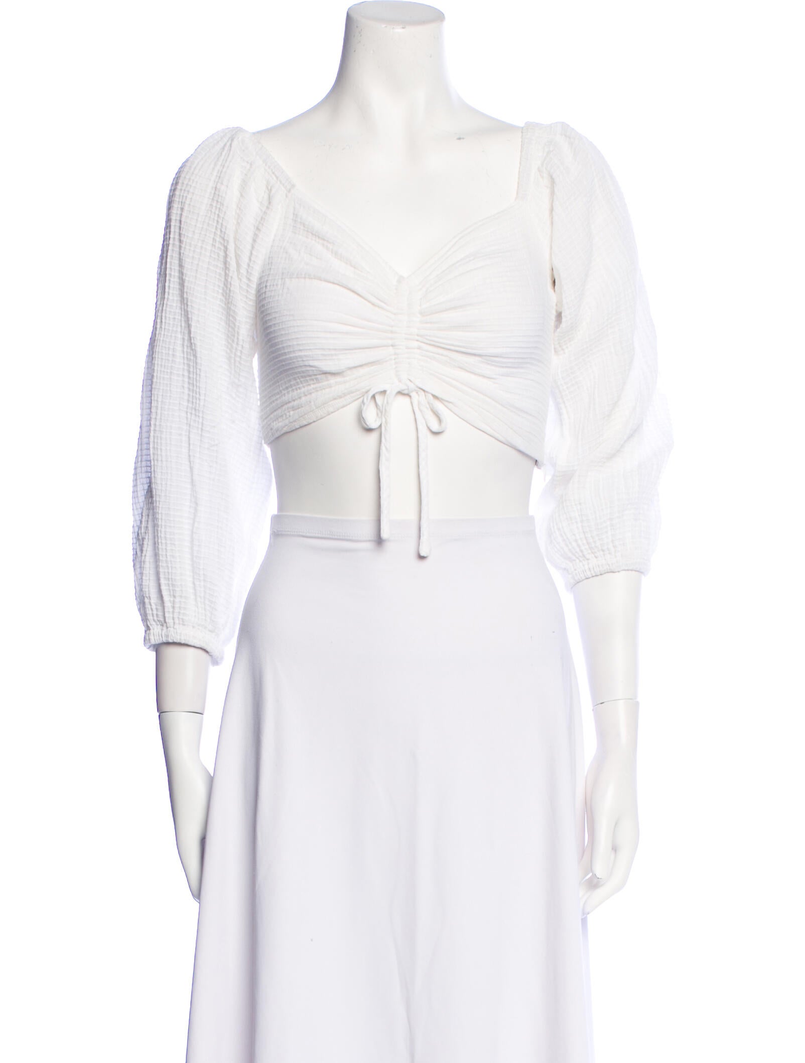 Suboo V-Neck Three-Quarter Sleeve Crop Top