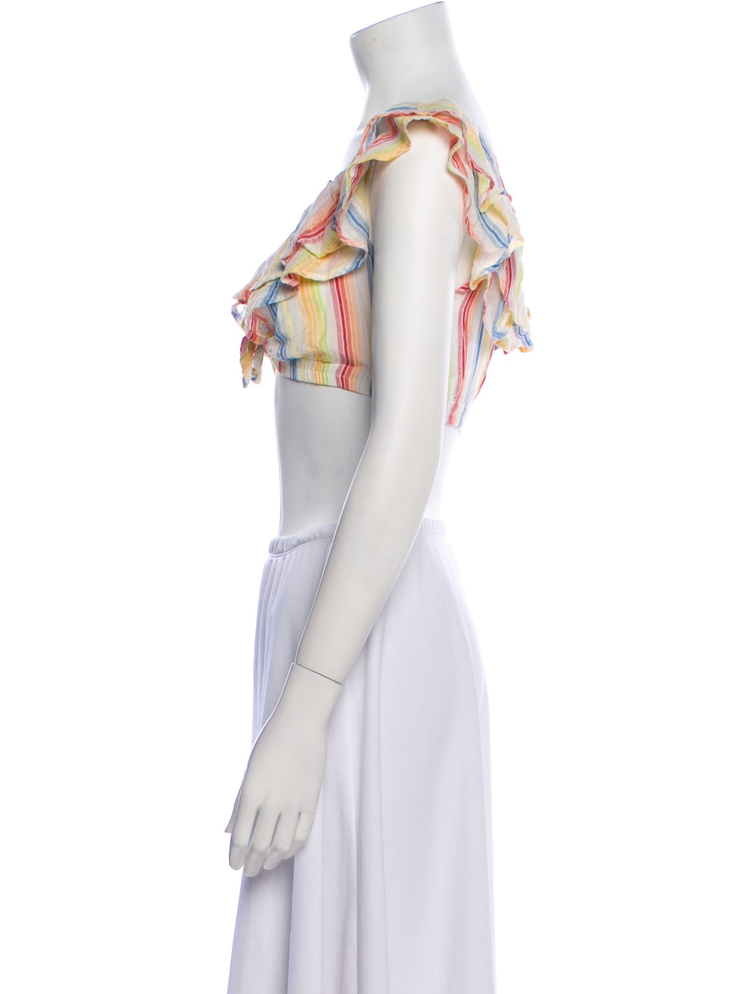 Suboo Striped V-Neck Crop Top
