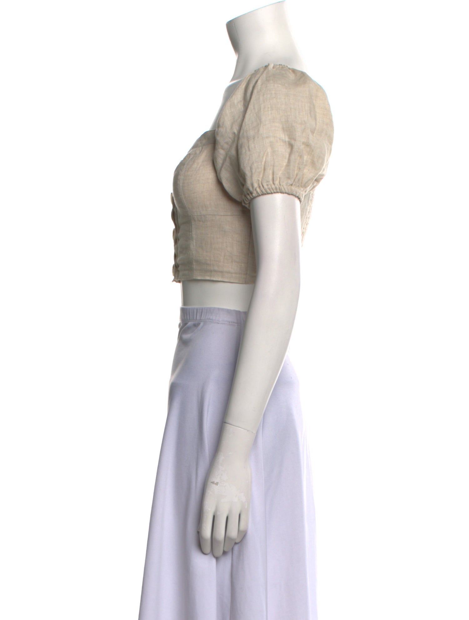 Suboo Linen Square Neckline Crop Top