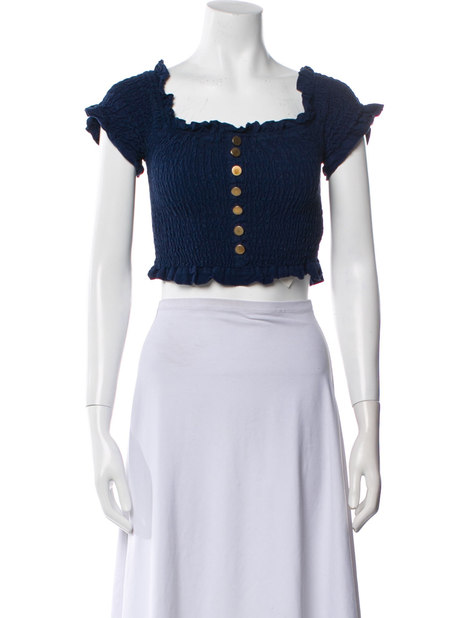 Suboo Linen Square Neckline Crop Top