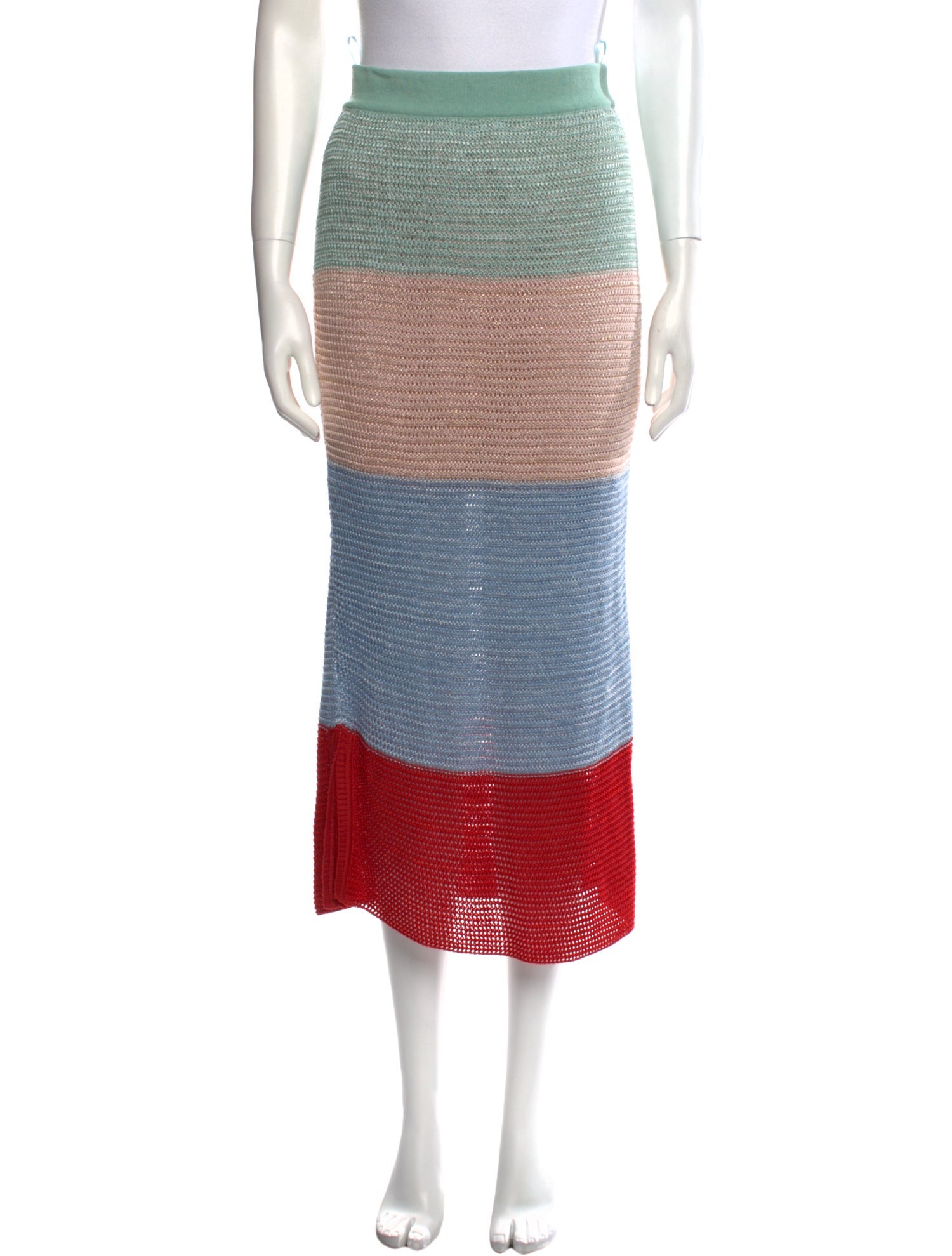 Suboo Striped Midi Length Skirt