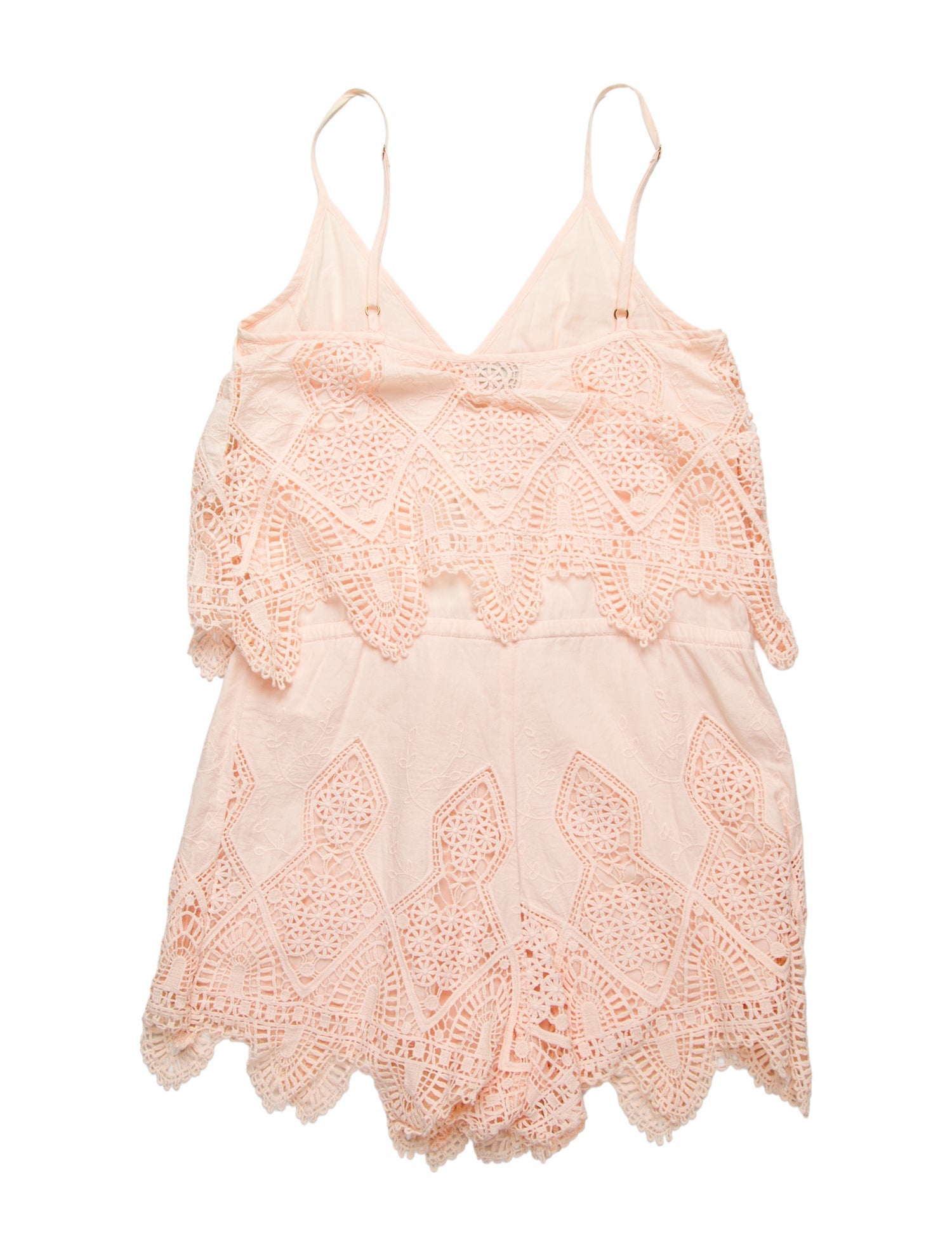 Suboo Lace Pattern V-Neck Romper