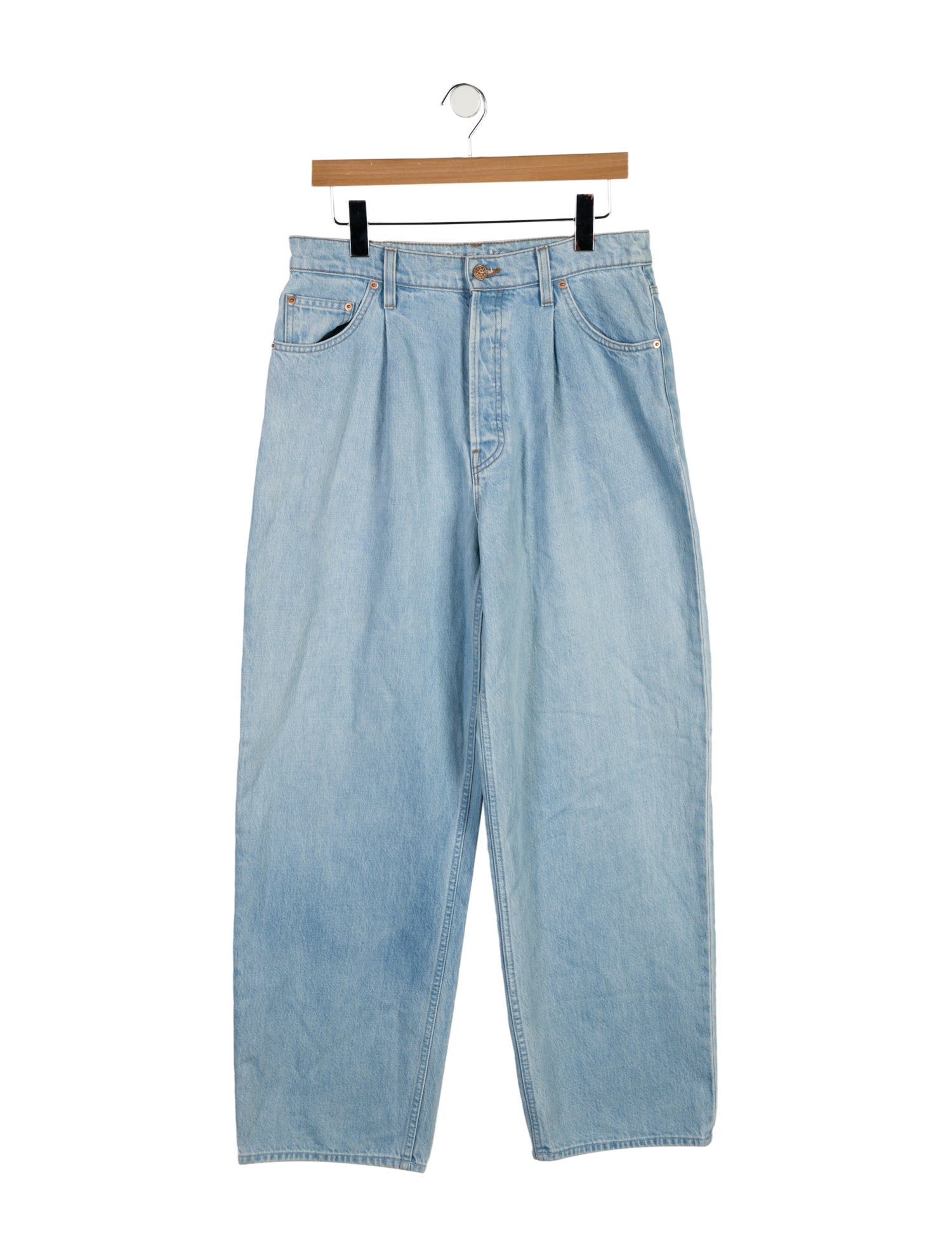 Mother HighRise Wide Leg Jeans Blue, 11.5" Rise Jeans, Clothing