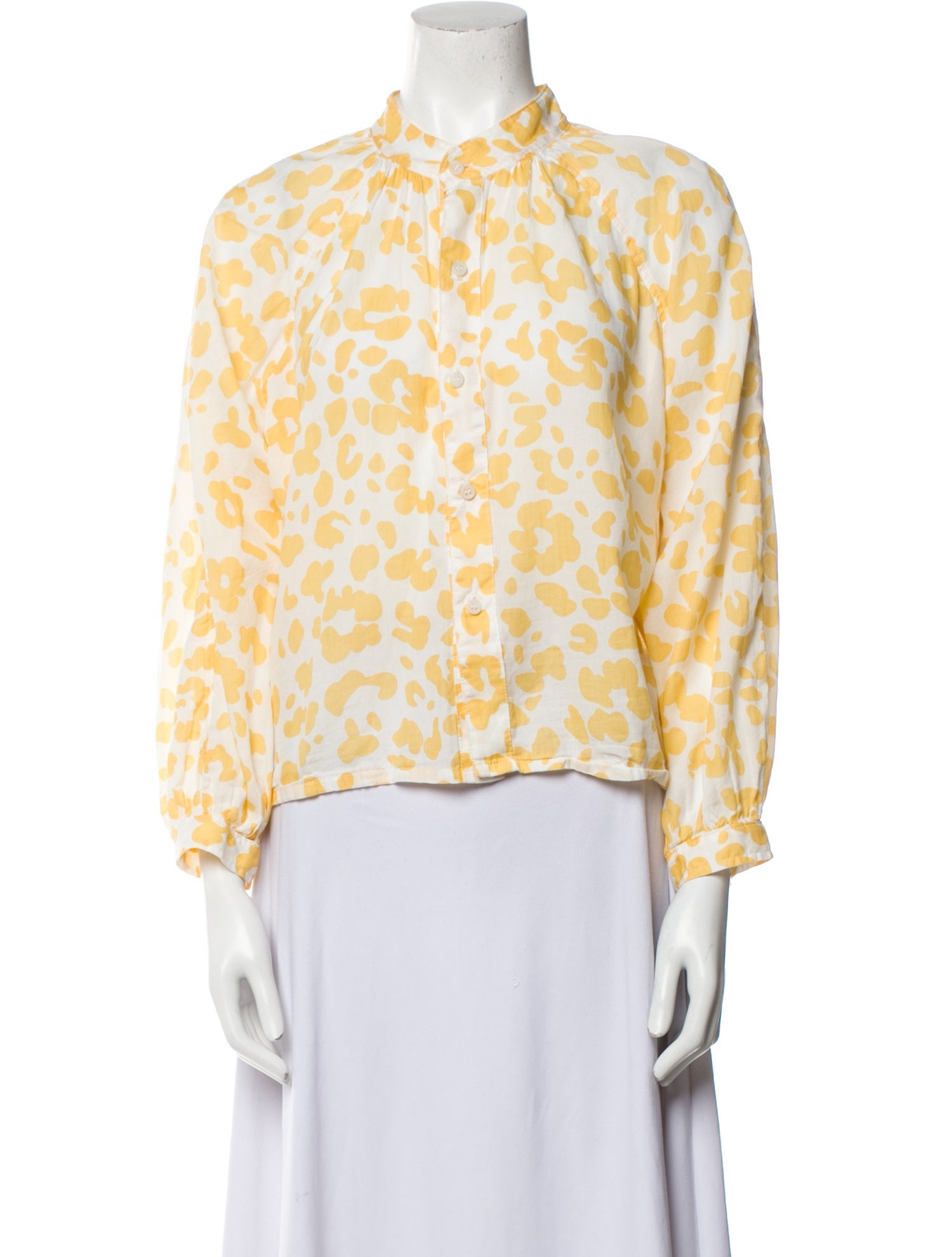 Mother Printed Mock Neck Blouse
