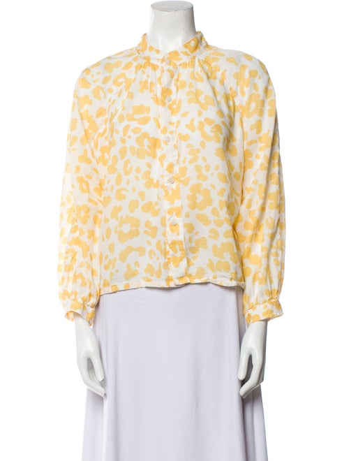 Mother Printed Mock Neck Blouse