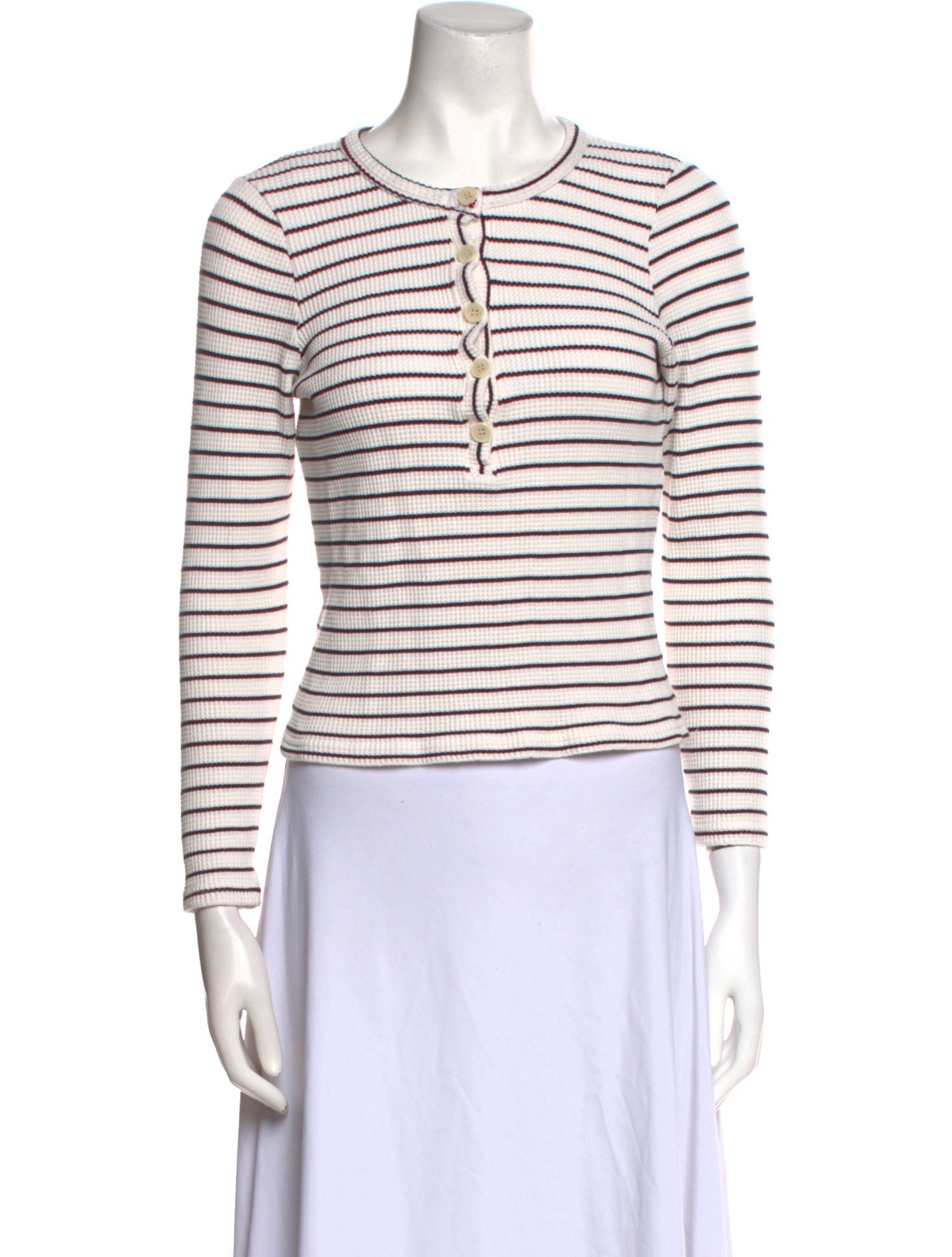 Mother Striped Scoop Neck Sweater