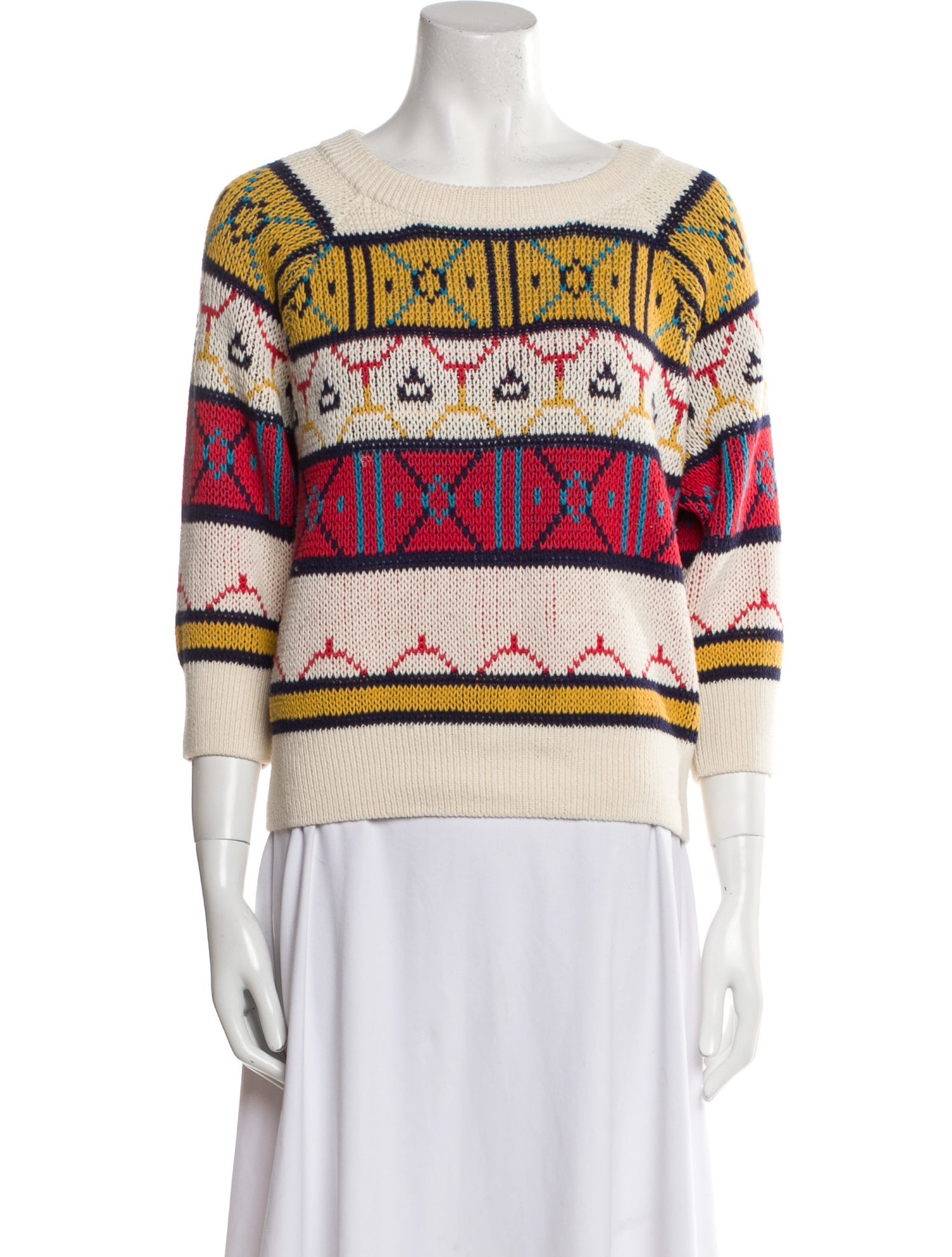 Mother Printed Scoop Neck Sweater