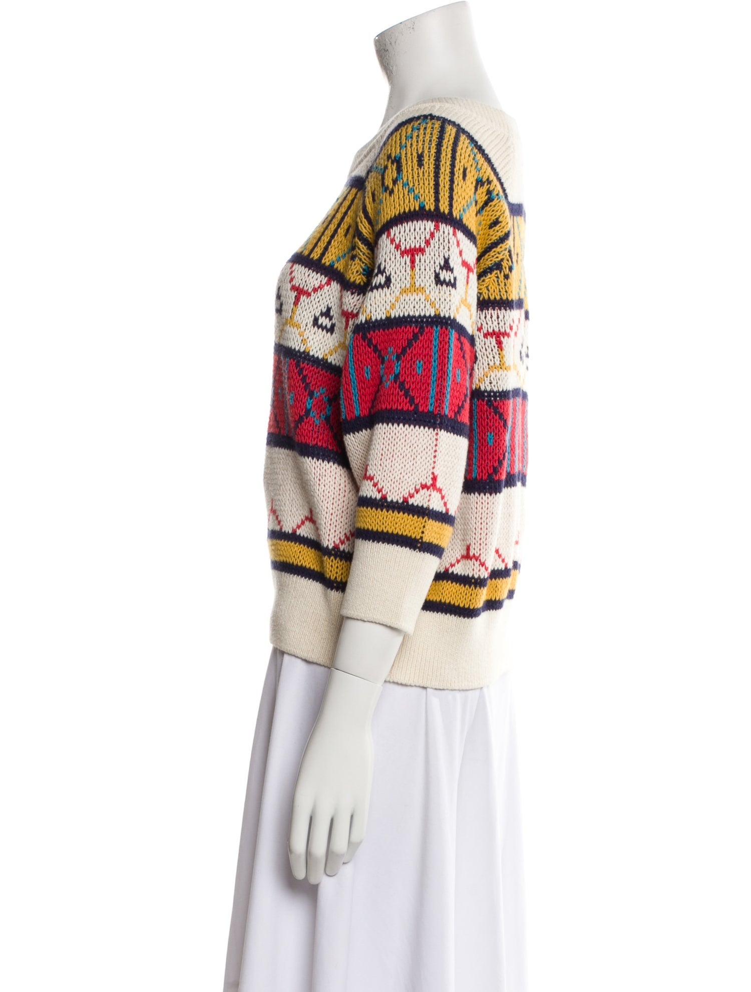 Mother Printed Scoop Neck Sweater