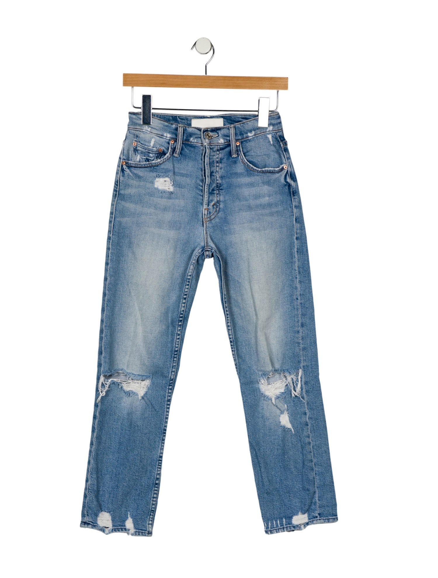 Mother Mid-Rise Straight Leg Jeans