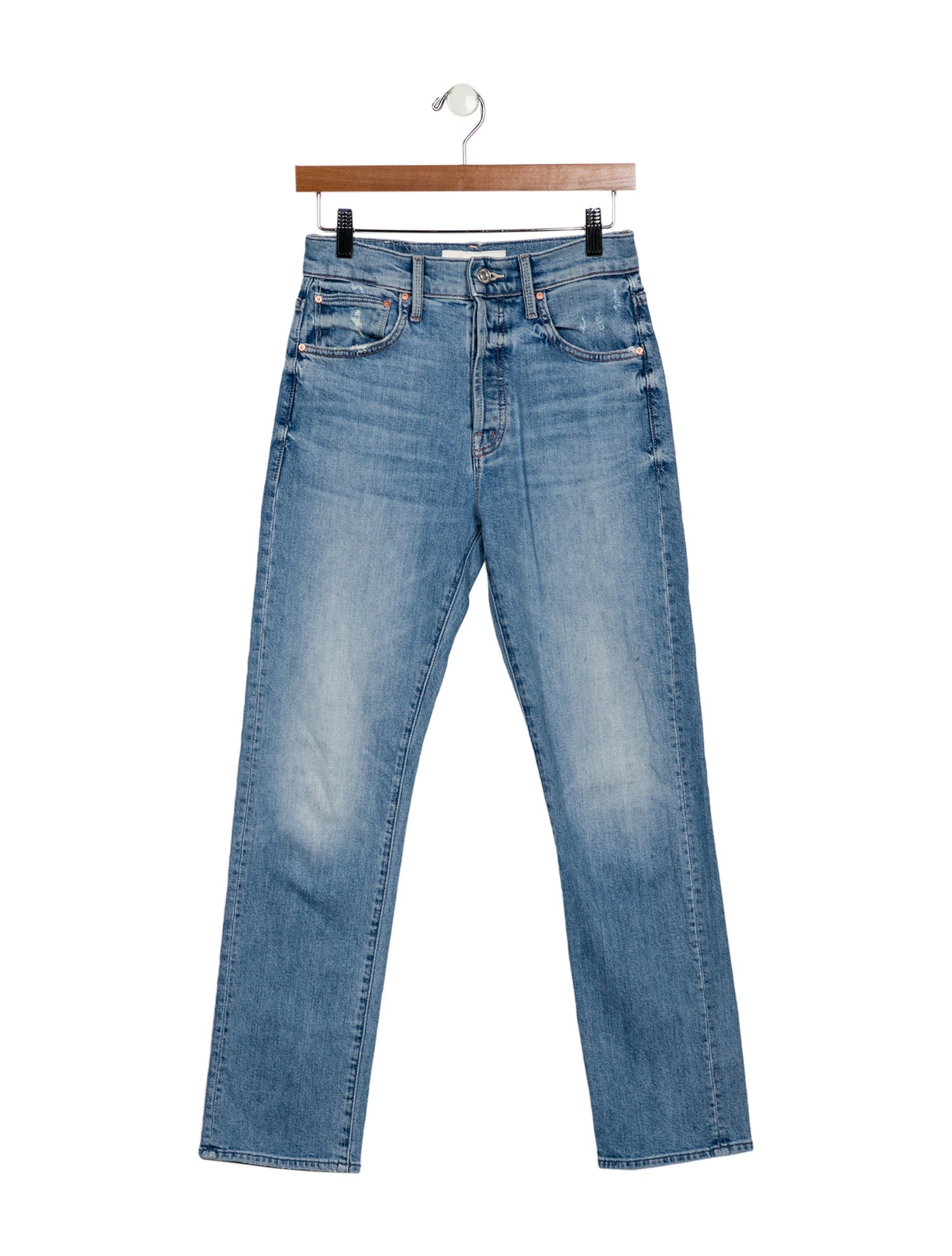 Mother Mid-Rise Straight Leg Jeans