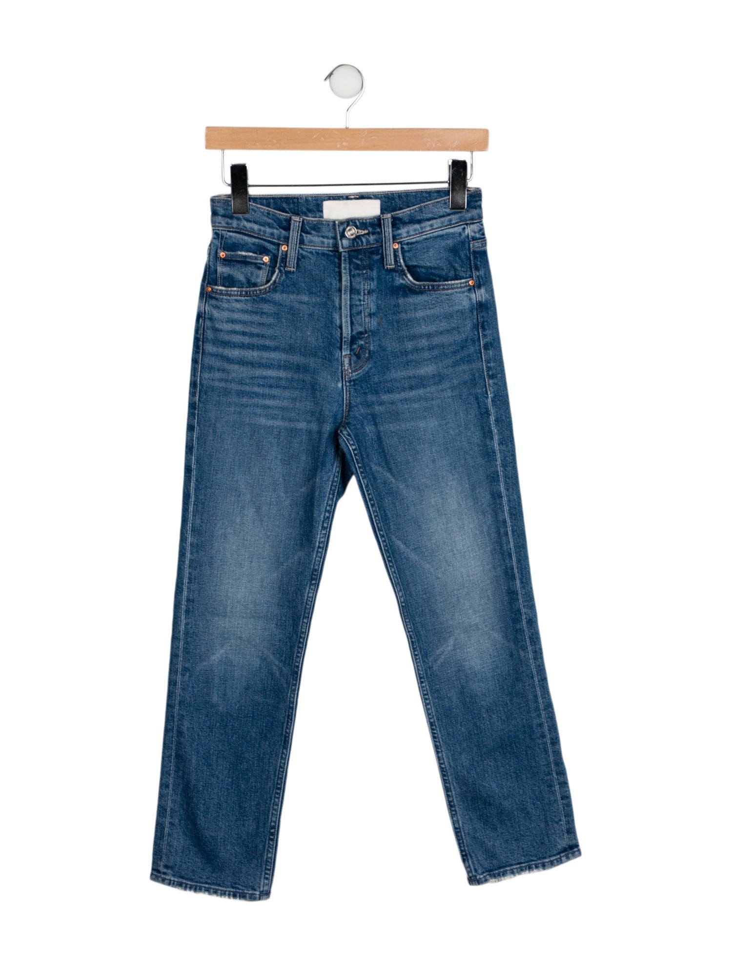 Mother Mid-Rise Straight Leg Jeans