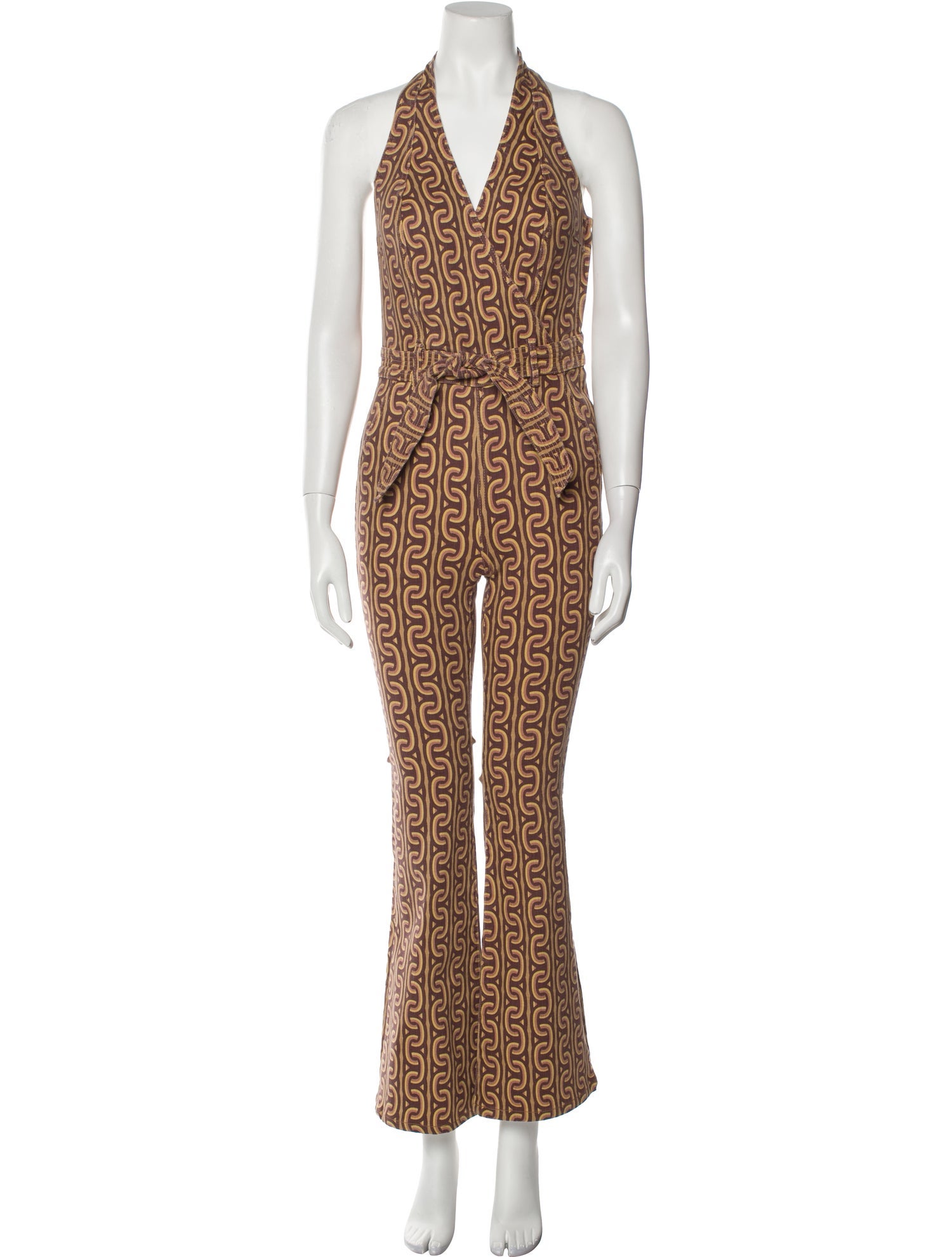Mother Printed V-Neck Jumpsuit