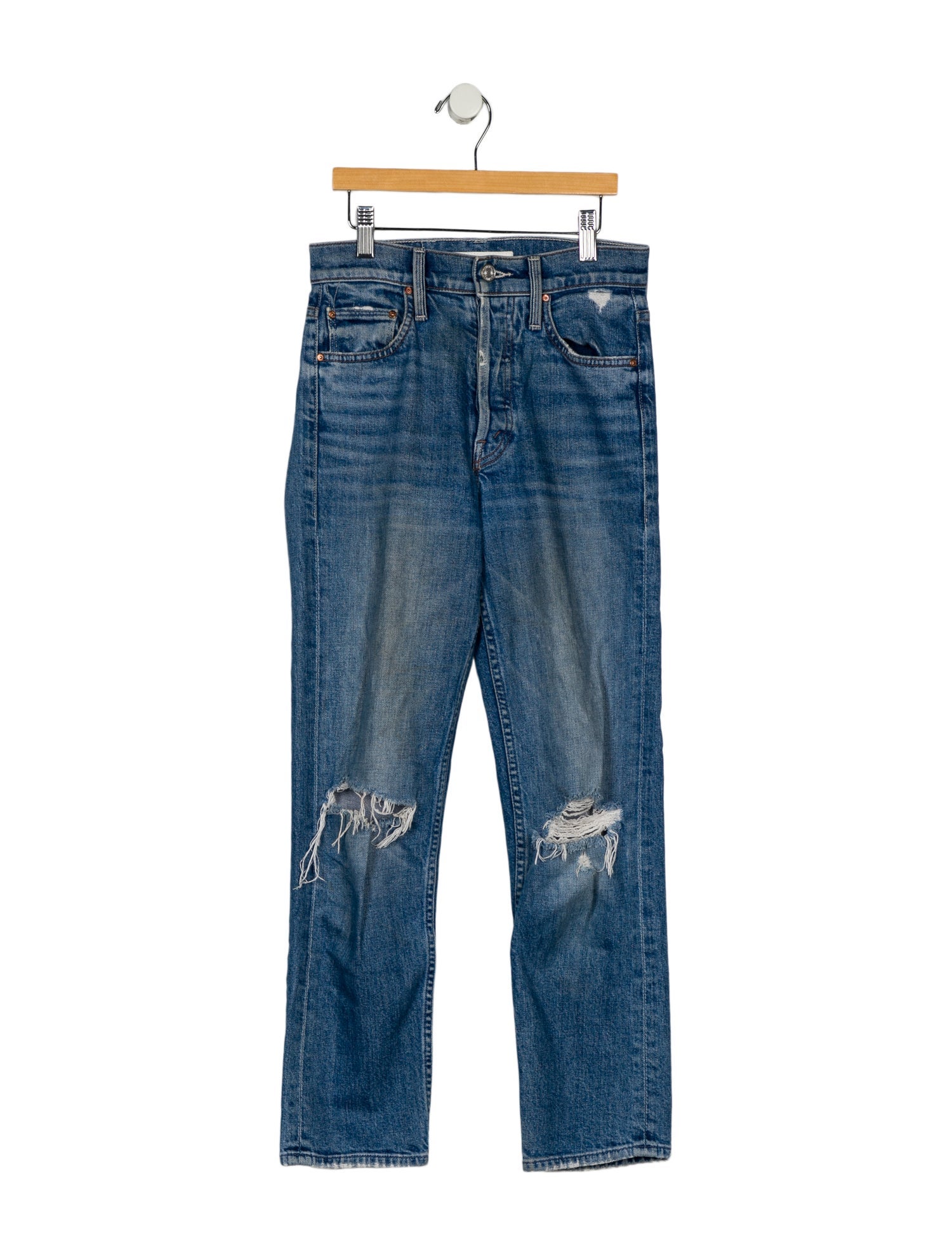 Mother Mid-Rise Straight Leg Jeans
