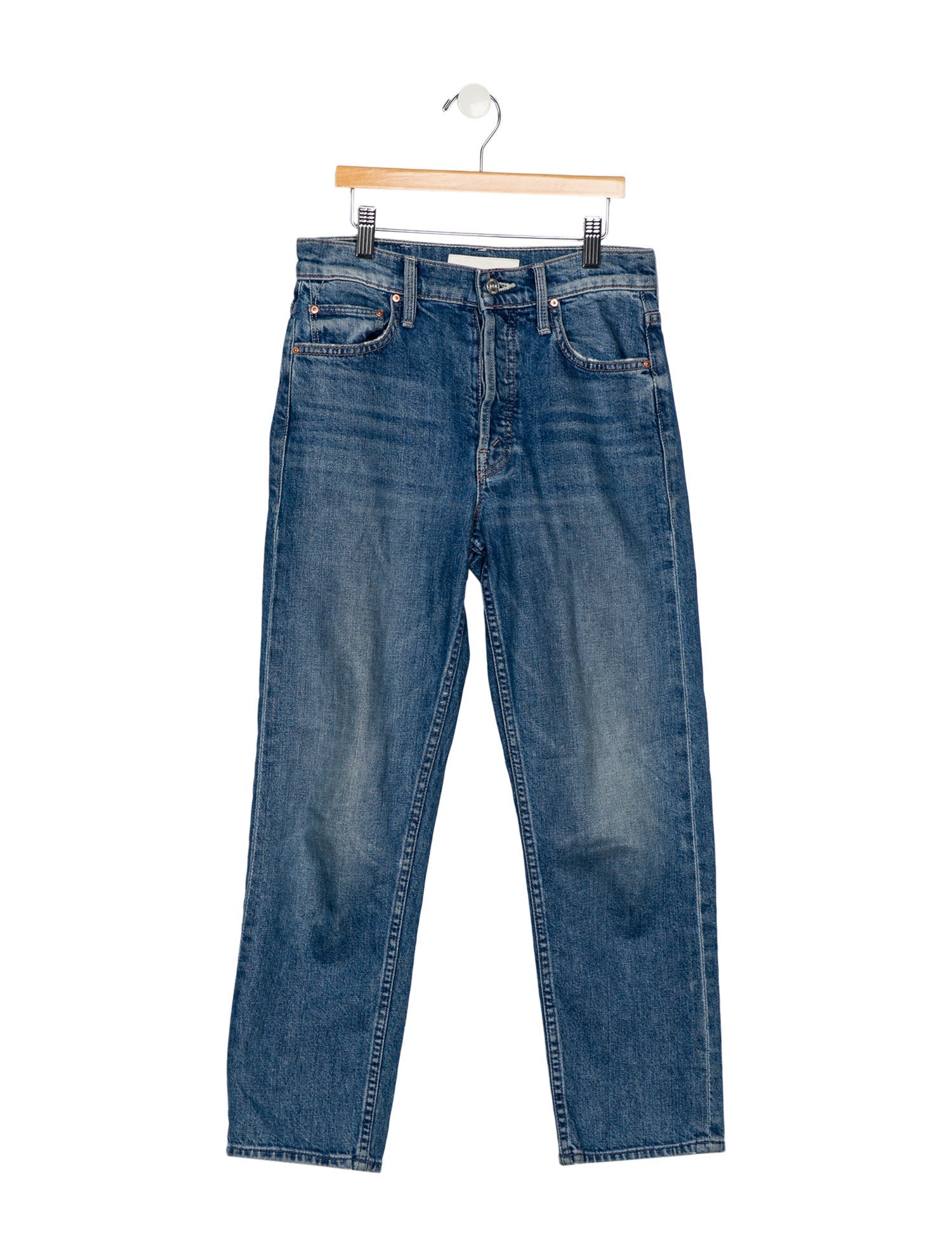 Mother Mid-Rise Straight Leg Jeans