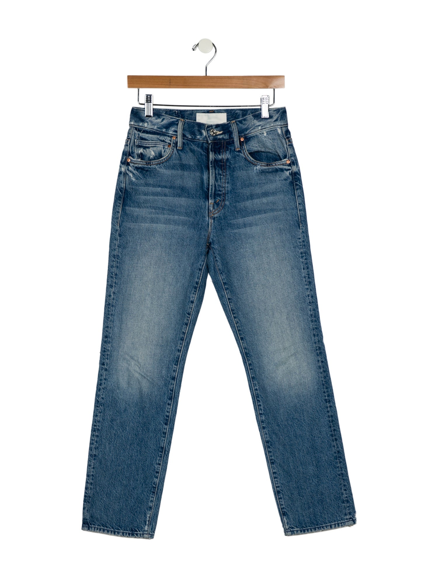 Mother Mid-Rise Straight Leg Jeans