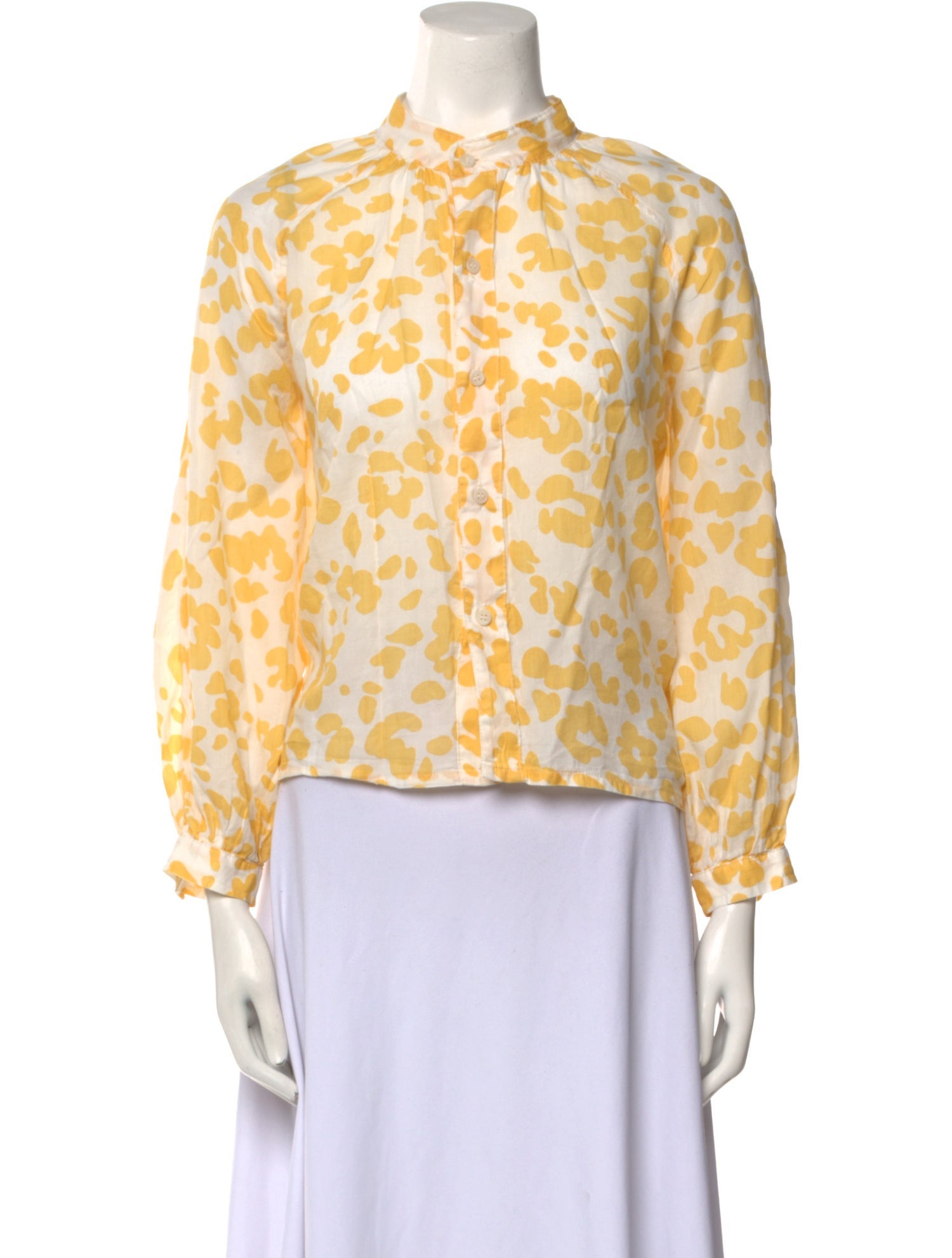 Mother Floral Print Mock Neck Blouse