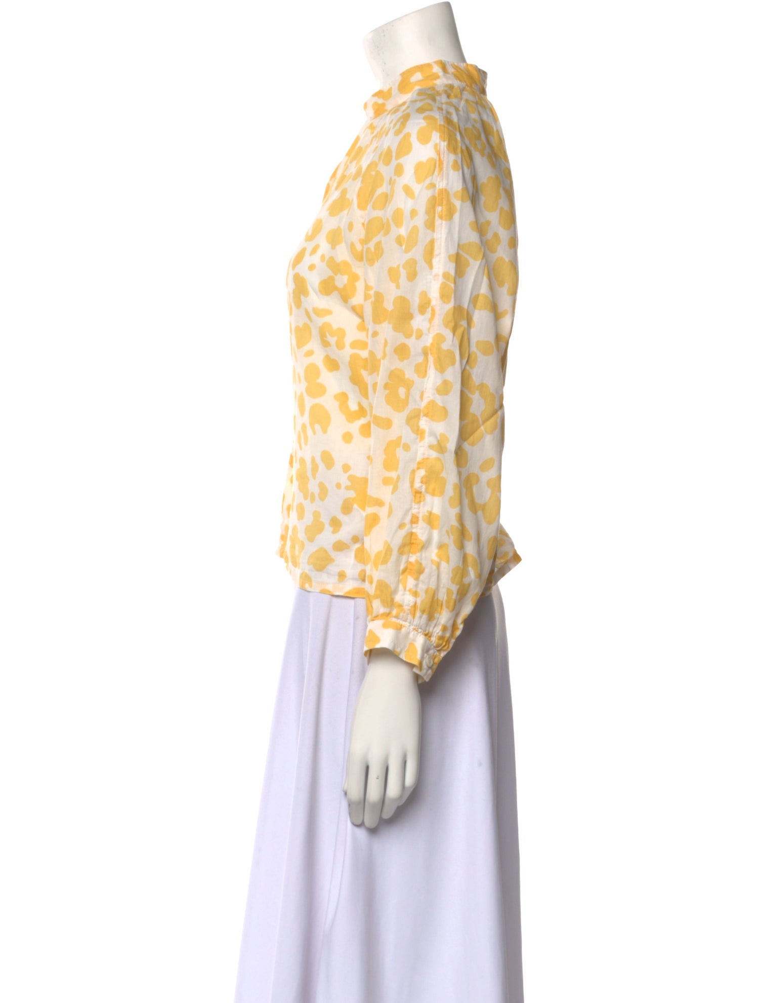 Mother Floral Print Mock Neck Blouse