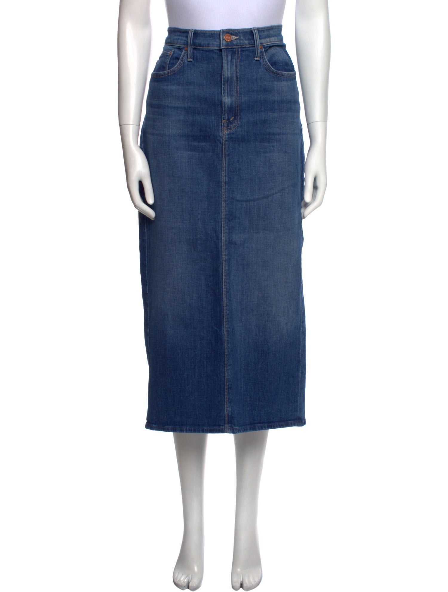 Mother Distressed Accents Midi Length Skirt