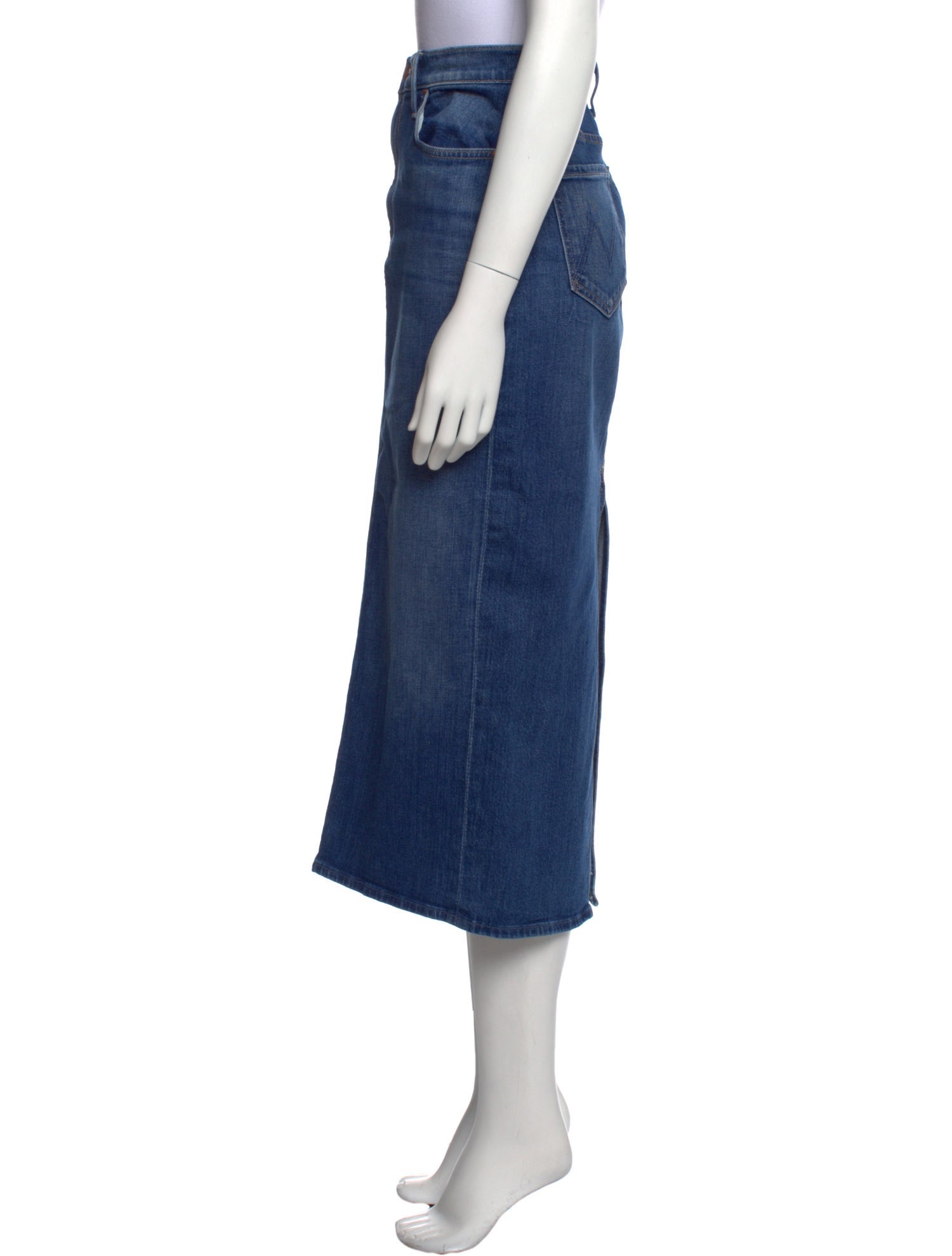 Mother Distressed Accents Midi Length Skirt