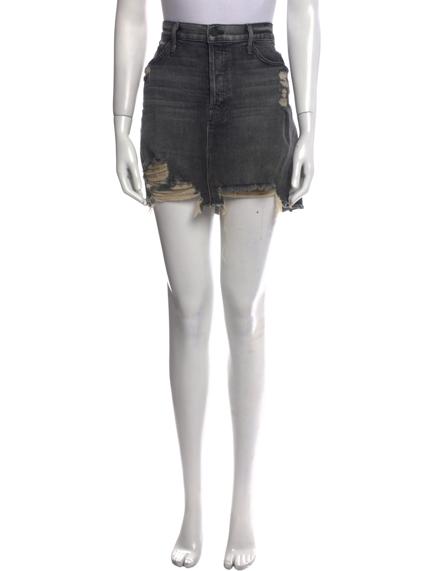 Mother Distressed Accents Mini Skirt
