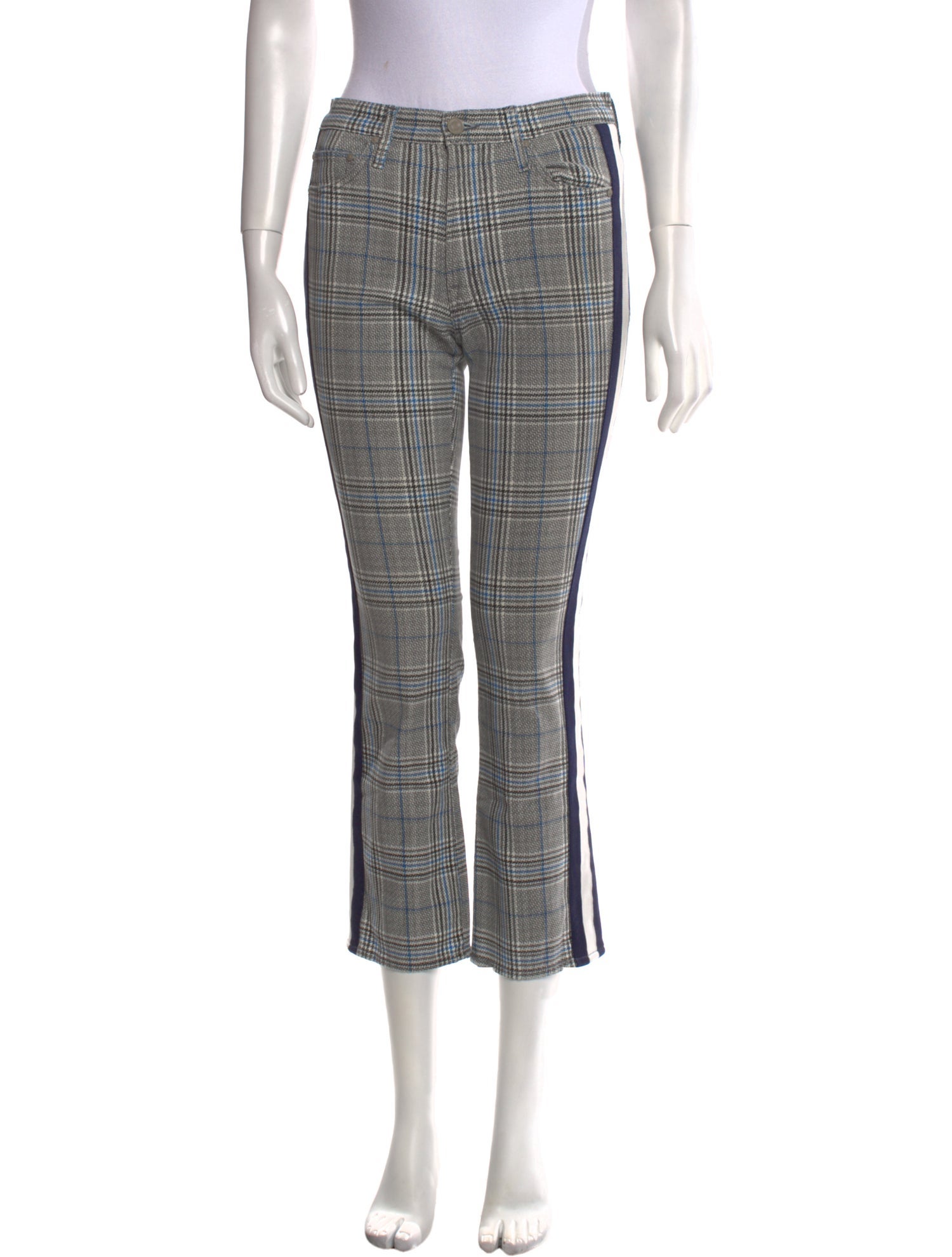 Mother Plaid Print Straight Leg Pants