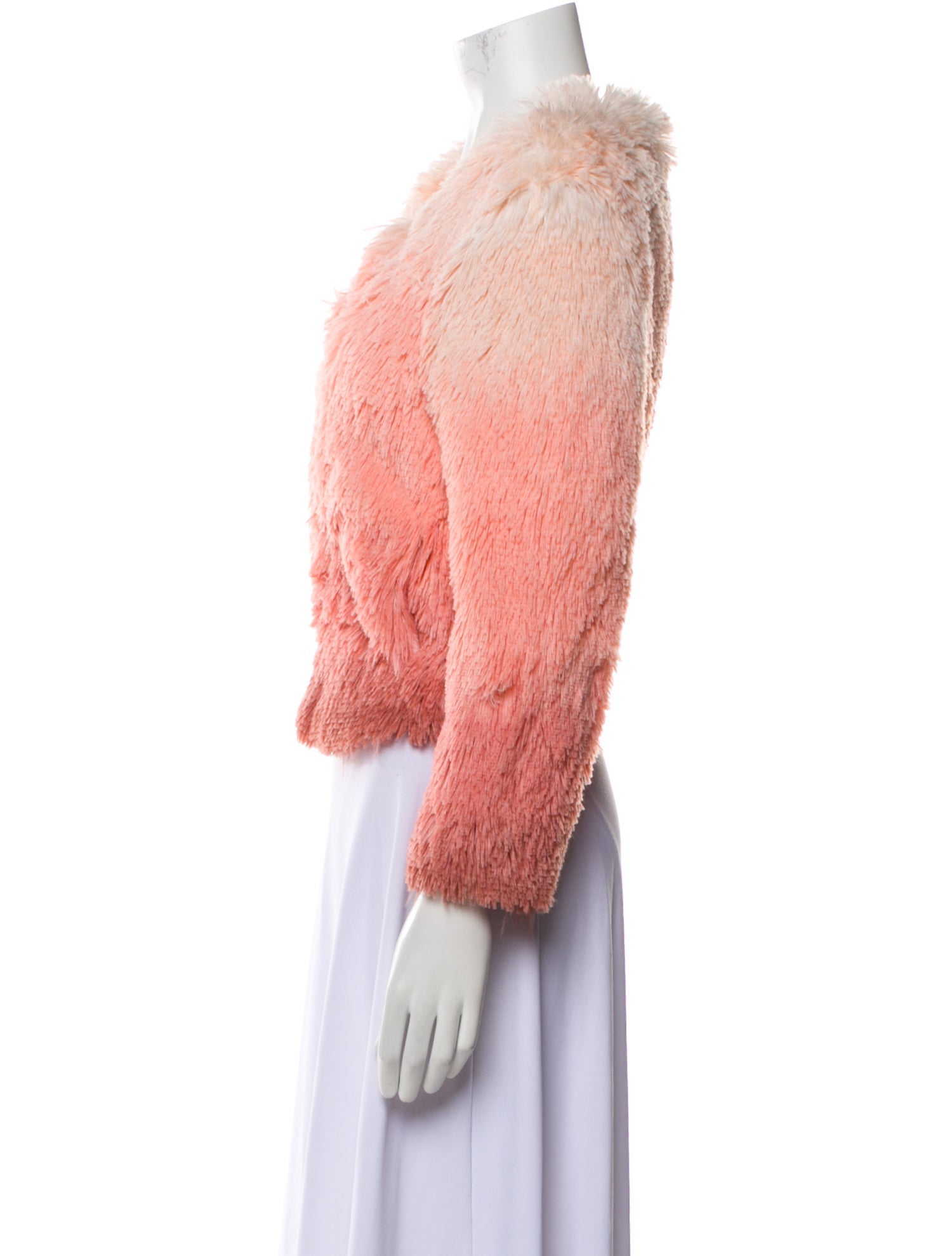 Mother Tweed Pattern Faux Fur Jacket