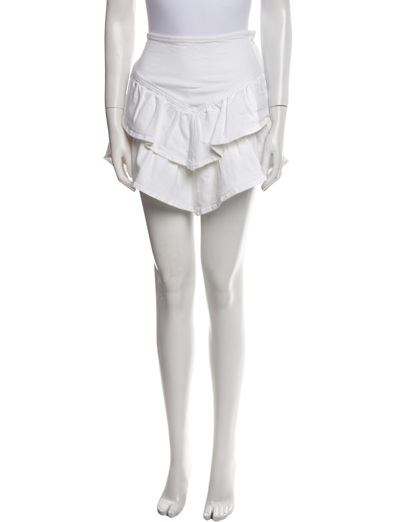 Mother Ruffle Embellishment Mini Skirt